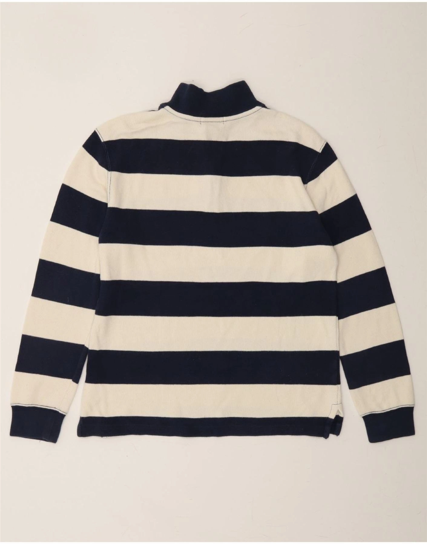 POLO RALPH LAUREN Boys Zip Neck Jumper Sweater 14-15 Years Large Navy Blue