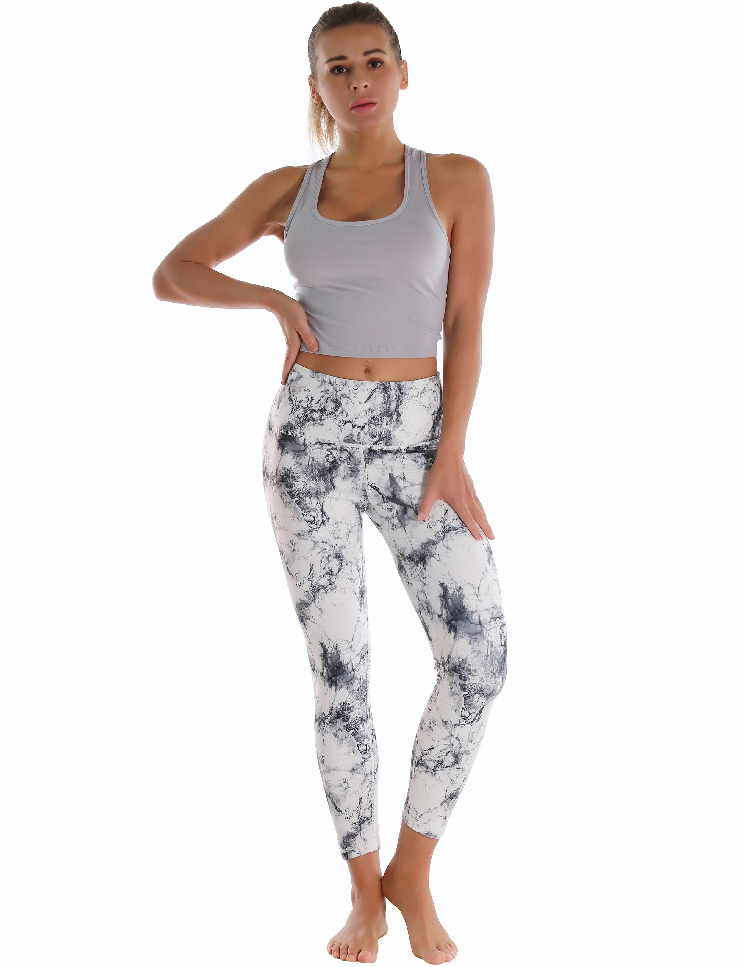 Racerback Athletic Crop Tank Tops heathergray_Golf
