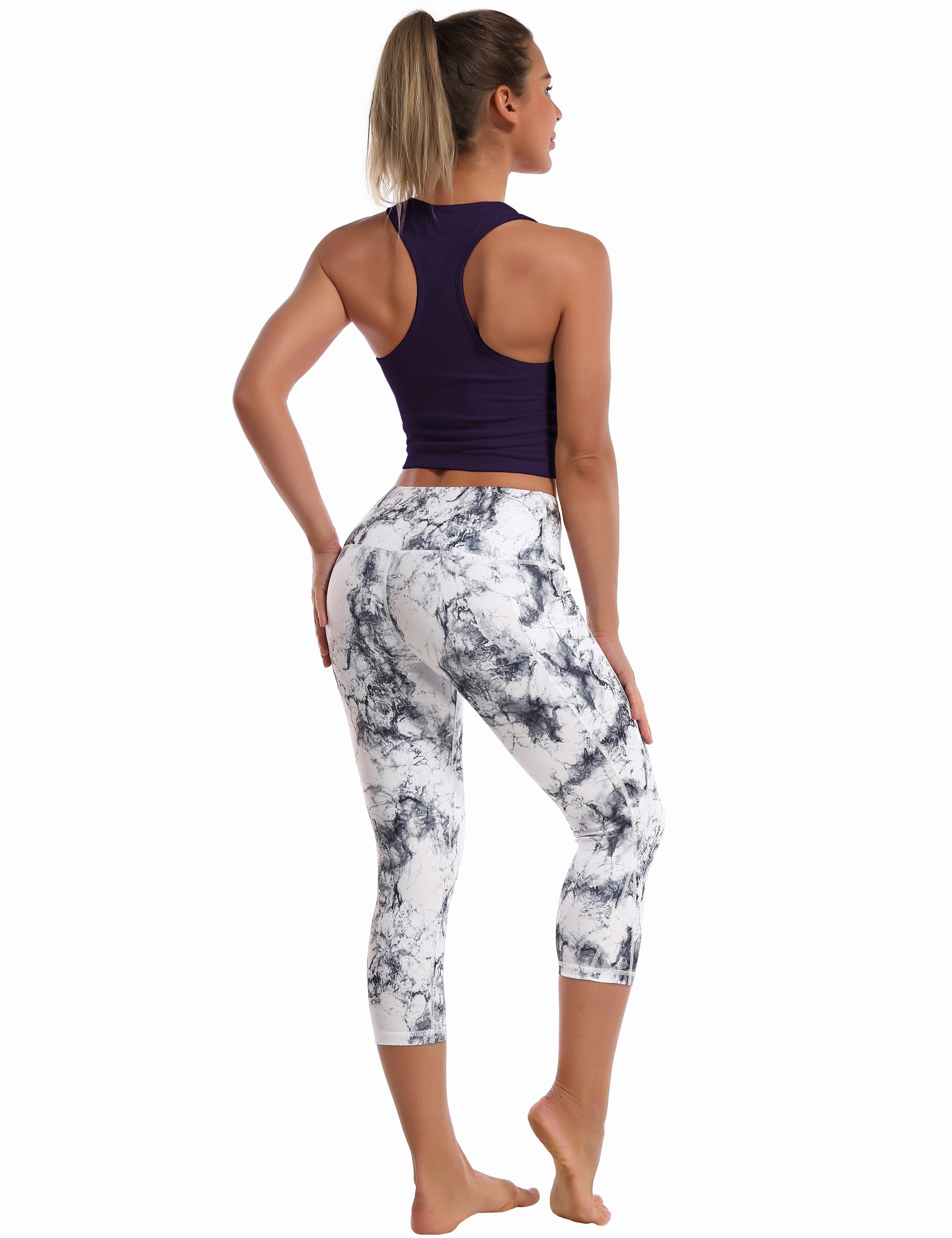Racerback Athletic Crop Tank Tops midnightblue_Golf