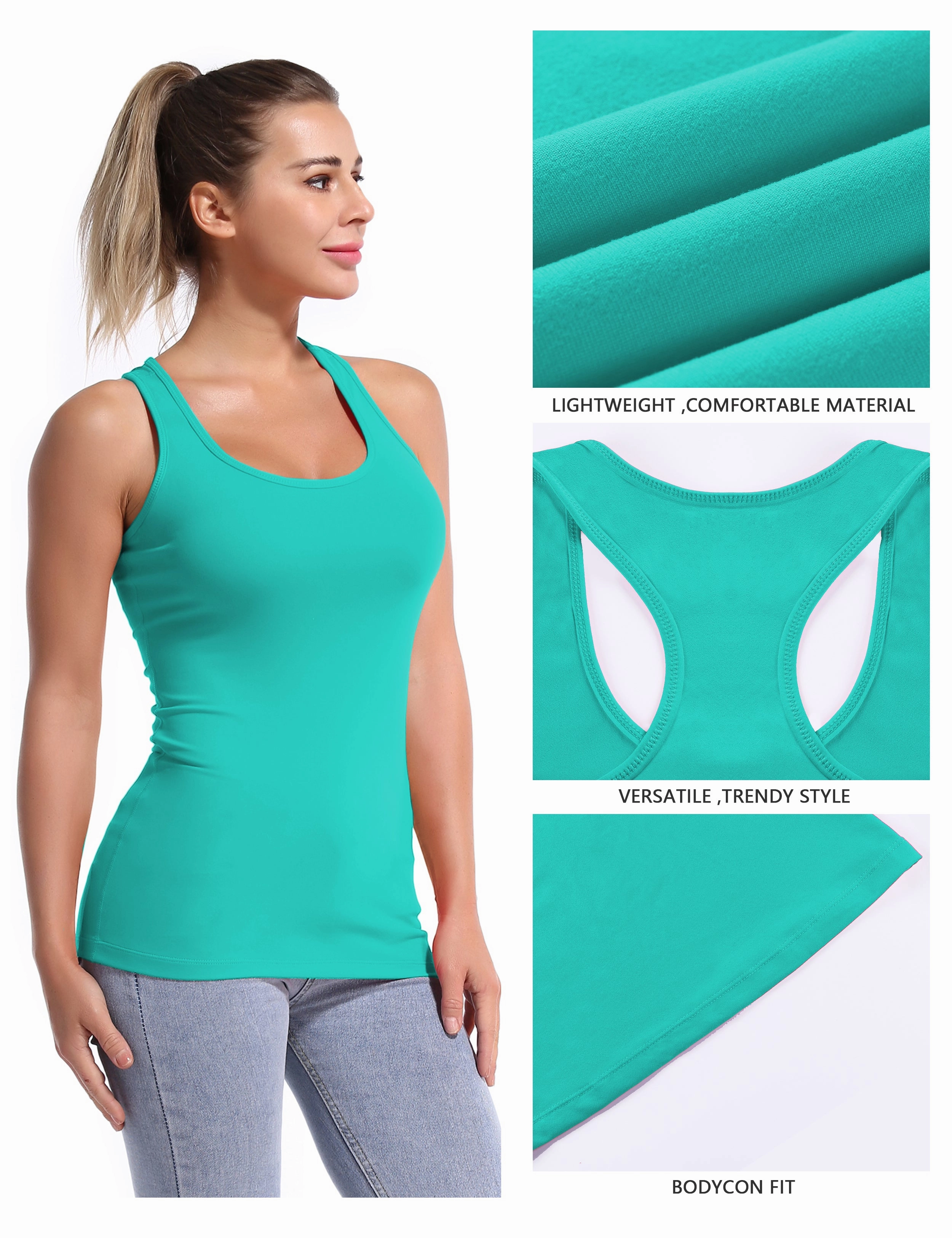 Racerback Athletic Tank Tops cyan_Golf