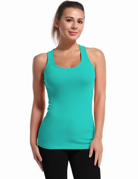 Racerback Athletic Tank Tops cyan_Golf