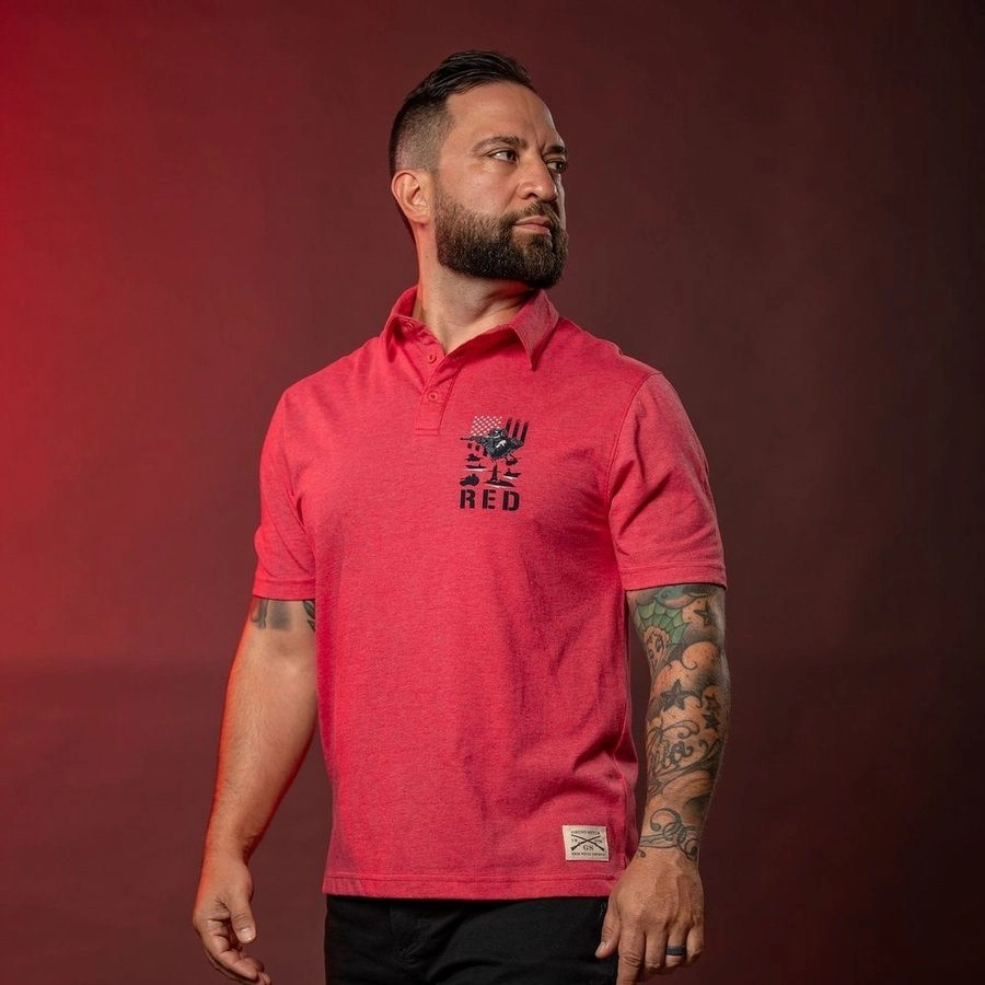 RED Friday Cruiser Polo - Heather Red