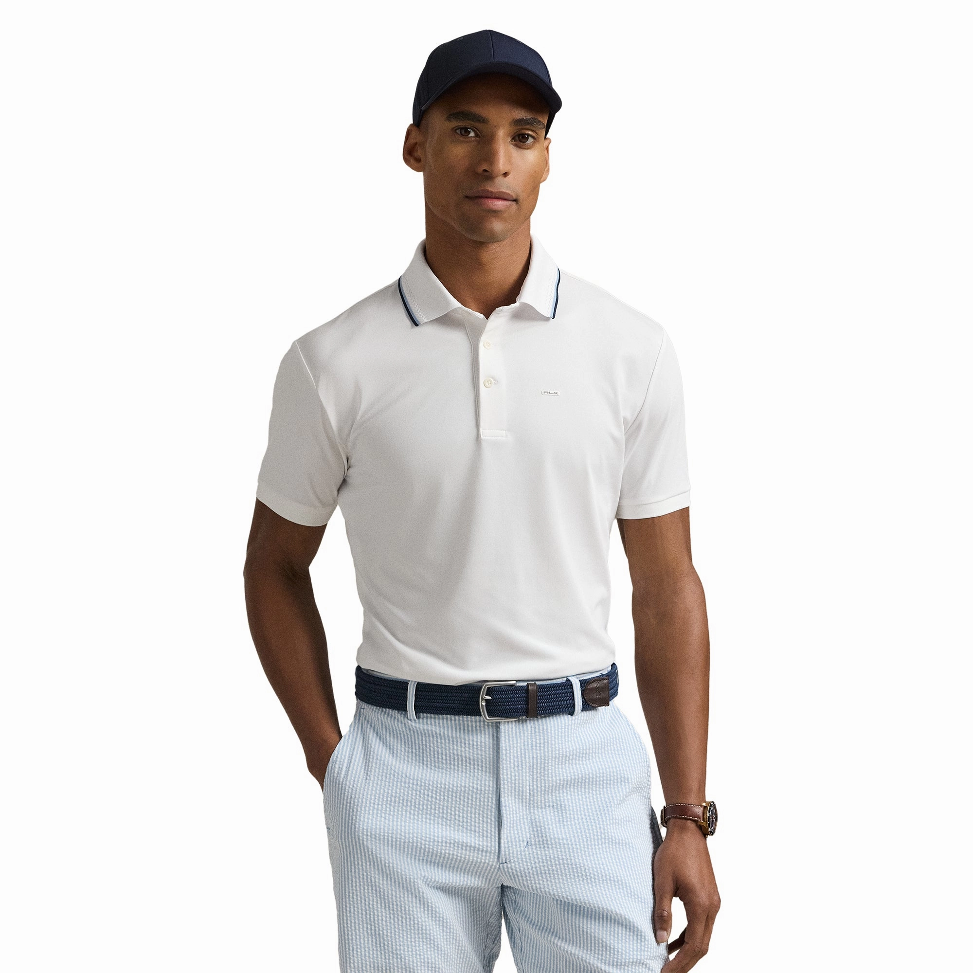 RLX Ralph Lauren Collar Trim Detail Pique Polo Shirt