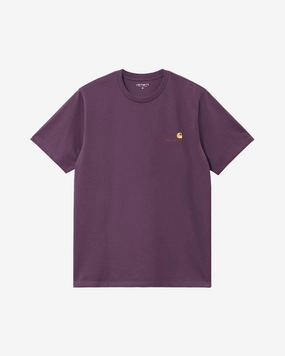 S/S American Script T-Shirt Huckleberry
