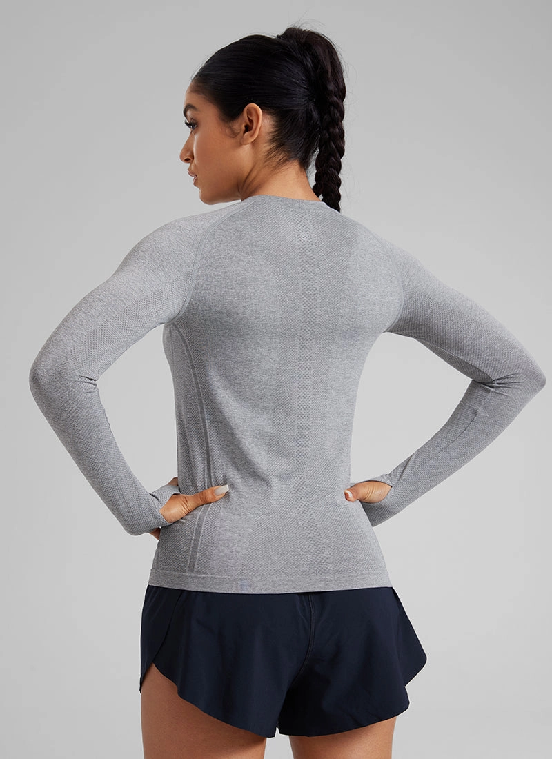 Seamless Crew Neck Workout Long Sleeve Shirts