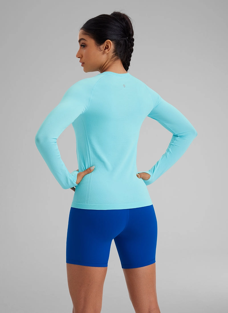 Seamless Crew Neck Workout Long Sleeve Shirts