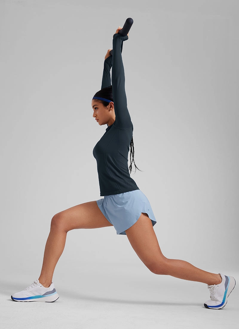Seamless Crew Neck Workout Long Sleeve Shirts