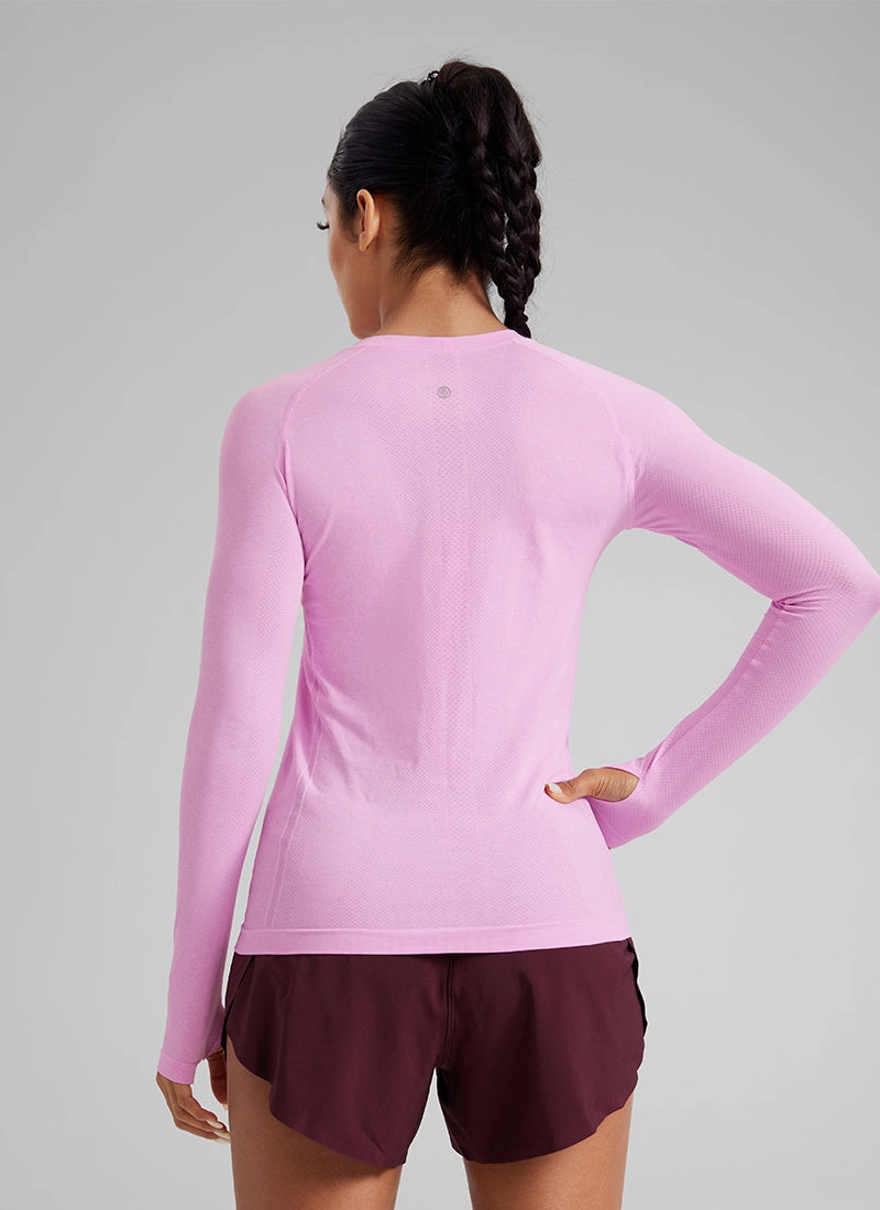 Seamless Crew Neck Workout Long Sleeve Shirts
