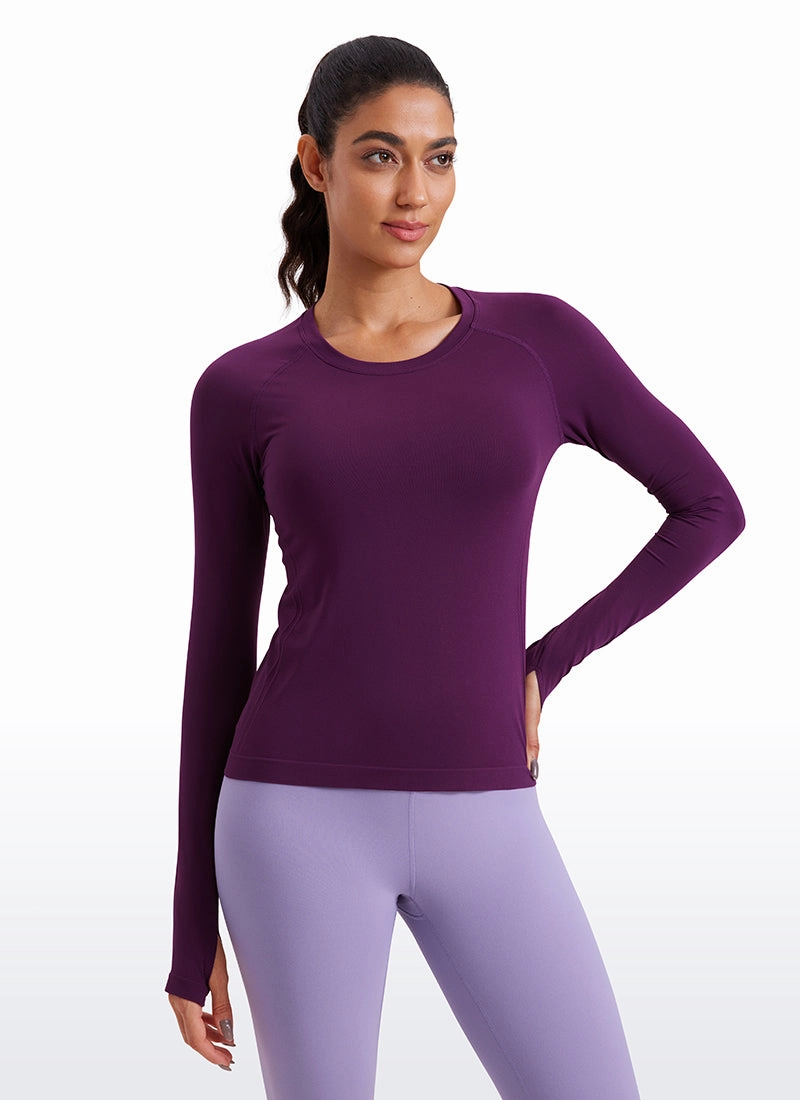 Seamless Long Sleeves with Thumbholes Shirts