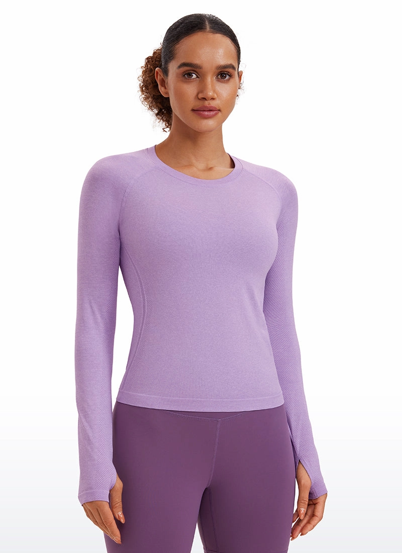 Seamless Long Sleeves with Thumbholes Shirts