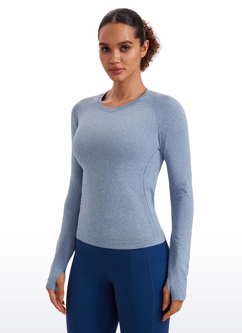 Seamless Long Sleeves with Thumbholes Shirts