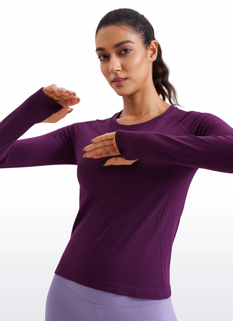 Seamless Long Sleeves with Thumbholes Shirts