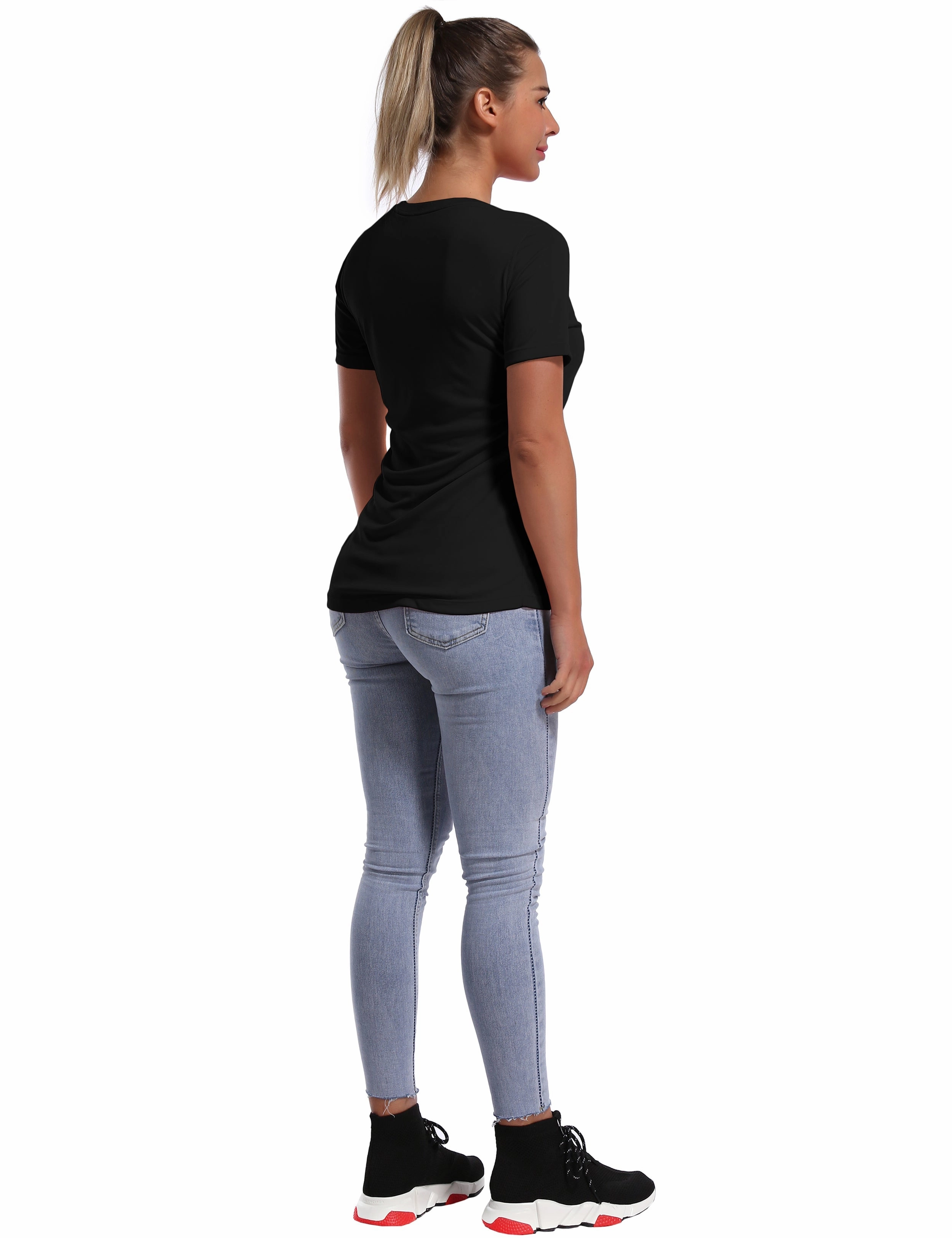 Short Sleeve Athletic Shirts black_Gym