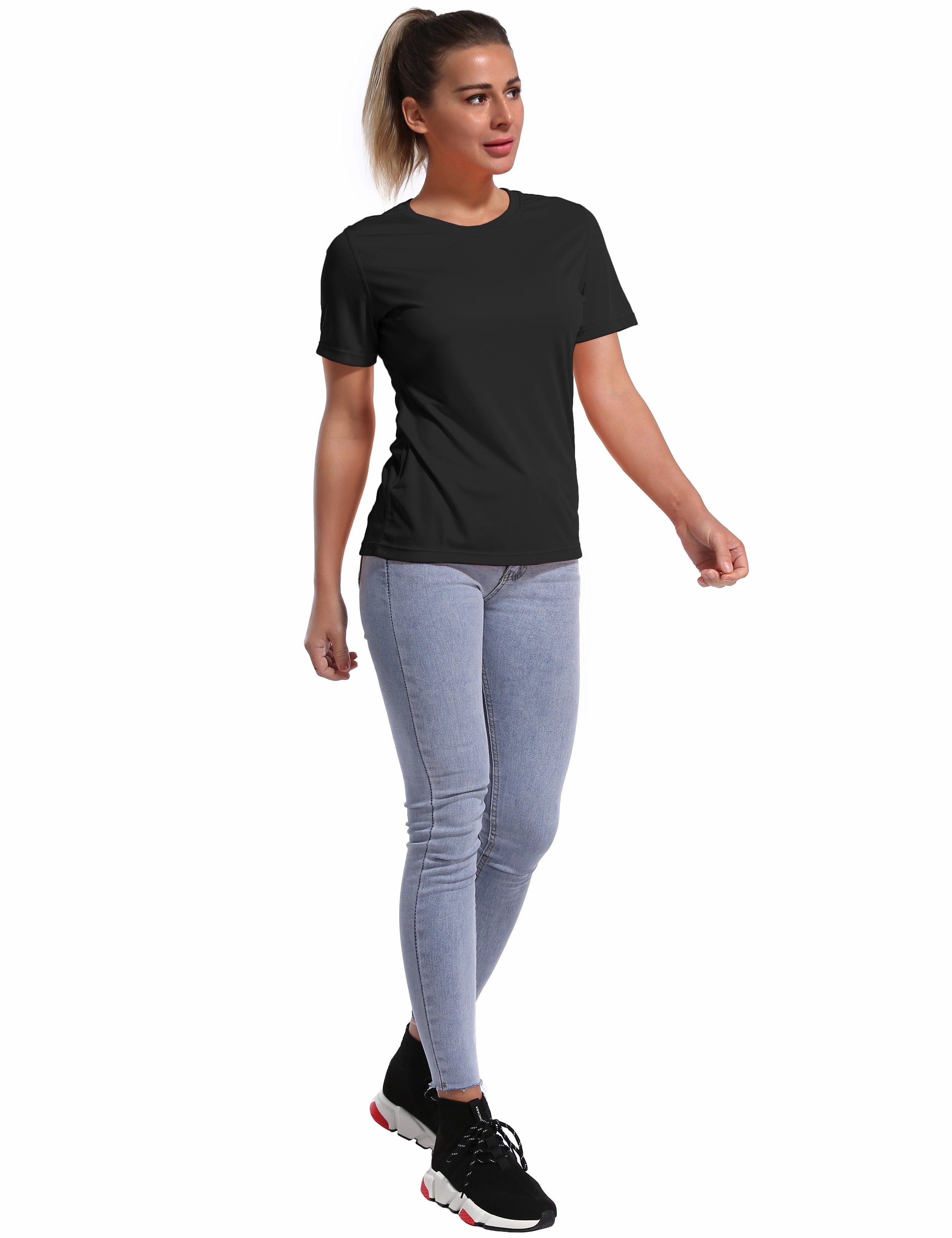 Short Sleeve Athletic Shirts black_Gym