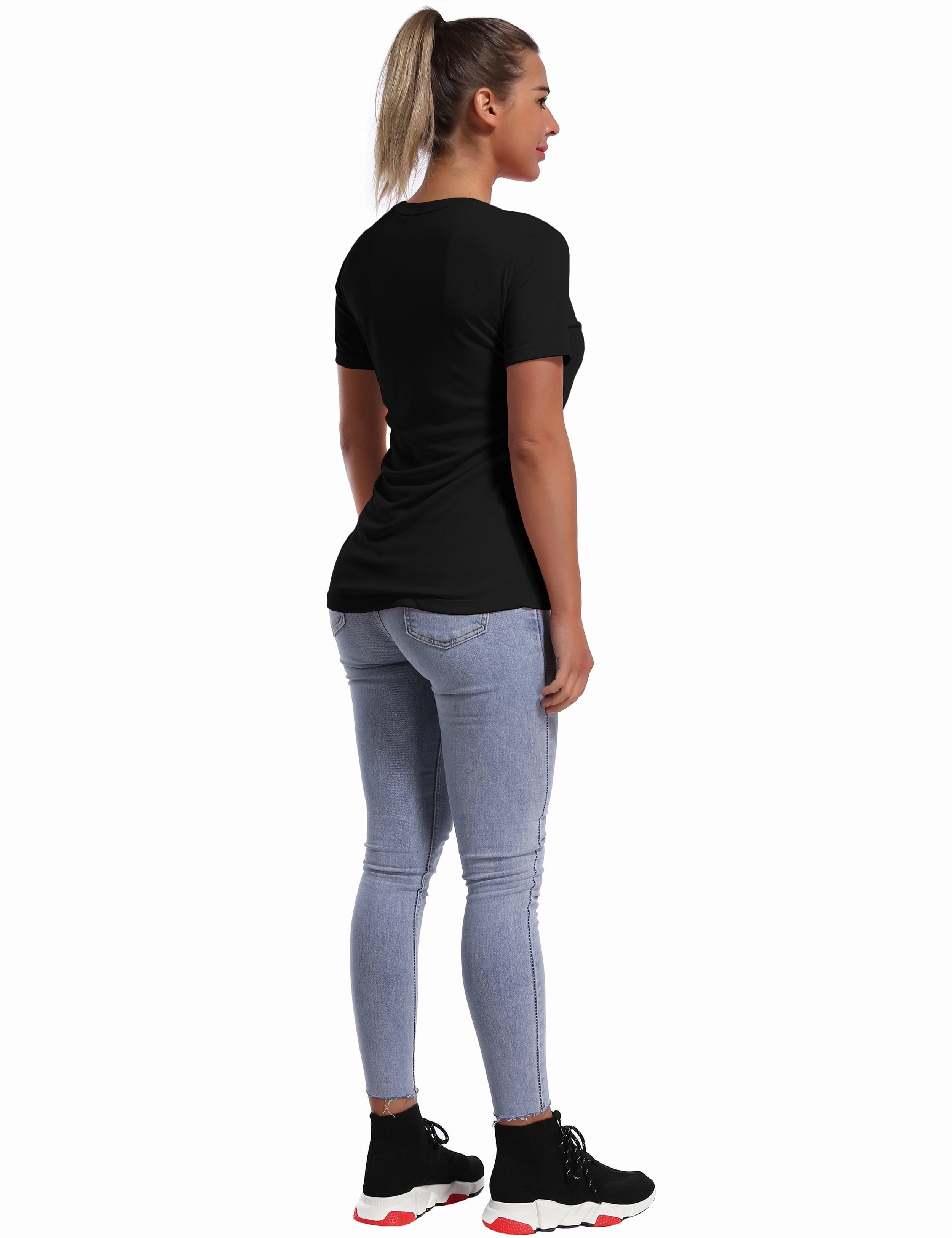 Short Sleeve Athletic Shirts black_Running