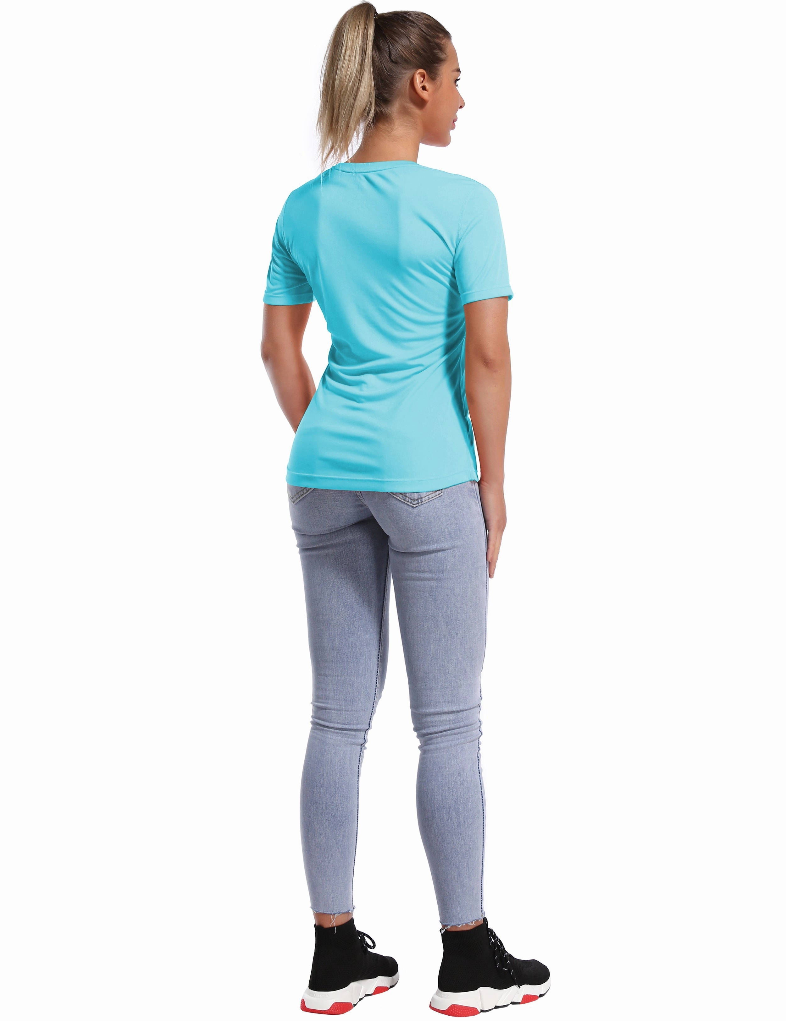 Short Sleeve Athletic Shirts blue_Plus Size
