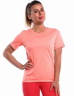 Short Sleeve Athletic Shirts coral_Plus Size