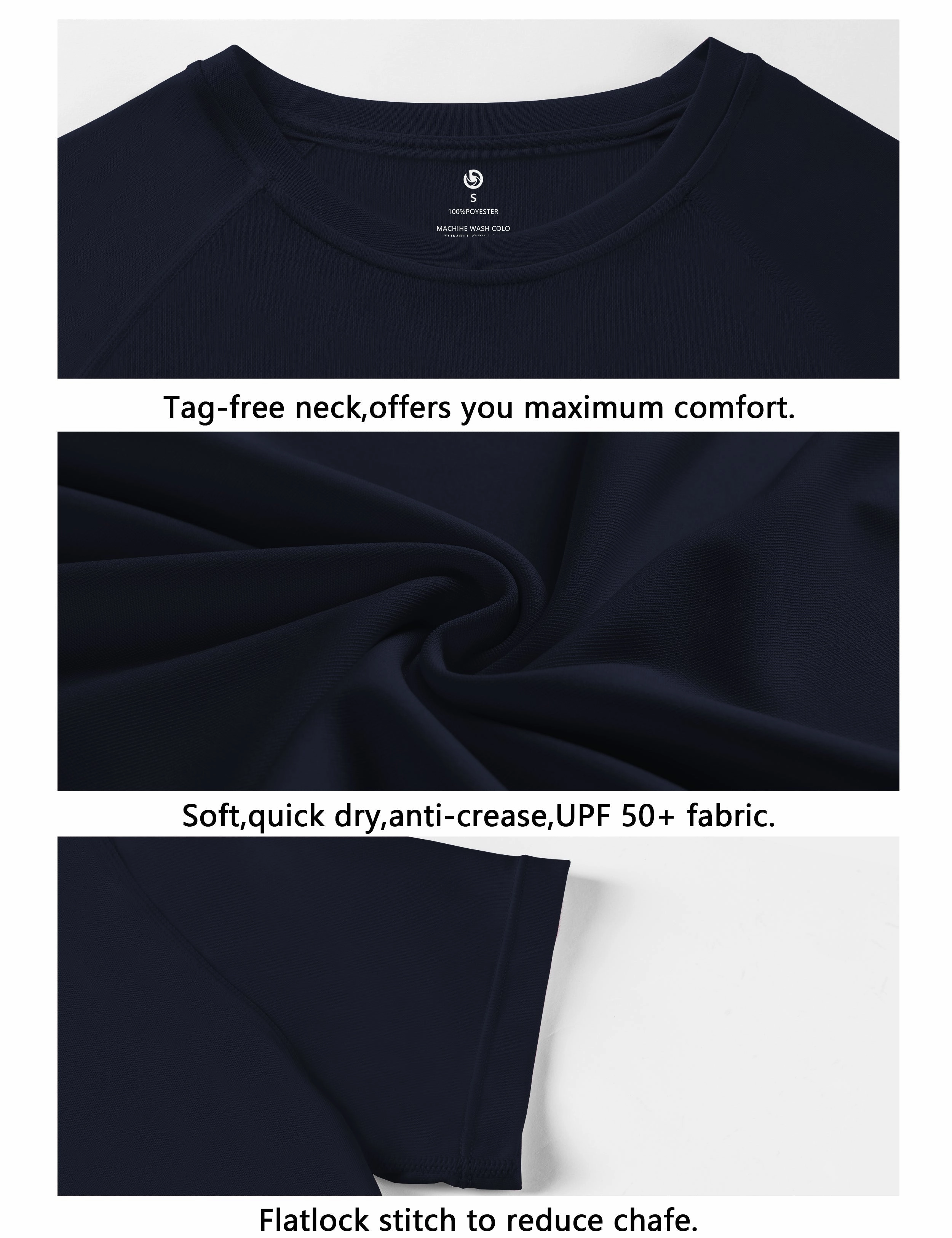 Short Sleeve Athletic Shirts darknavy_Plus Size