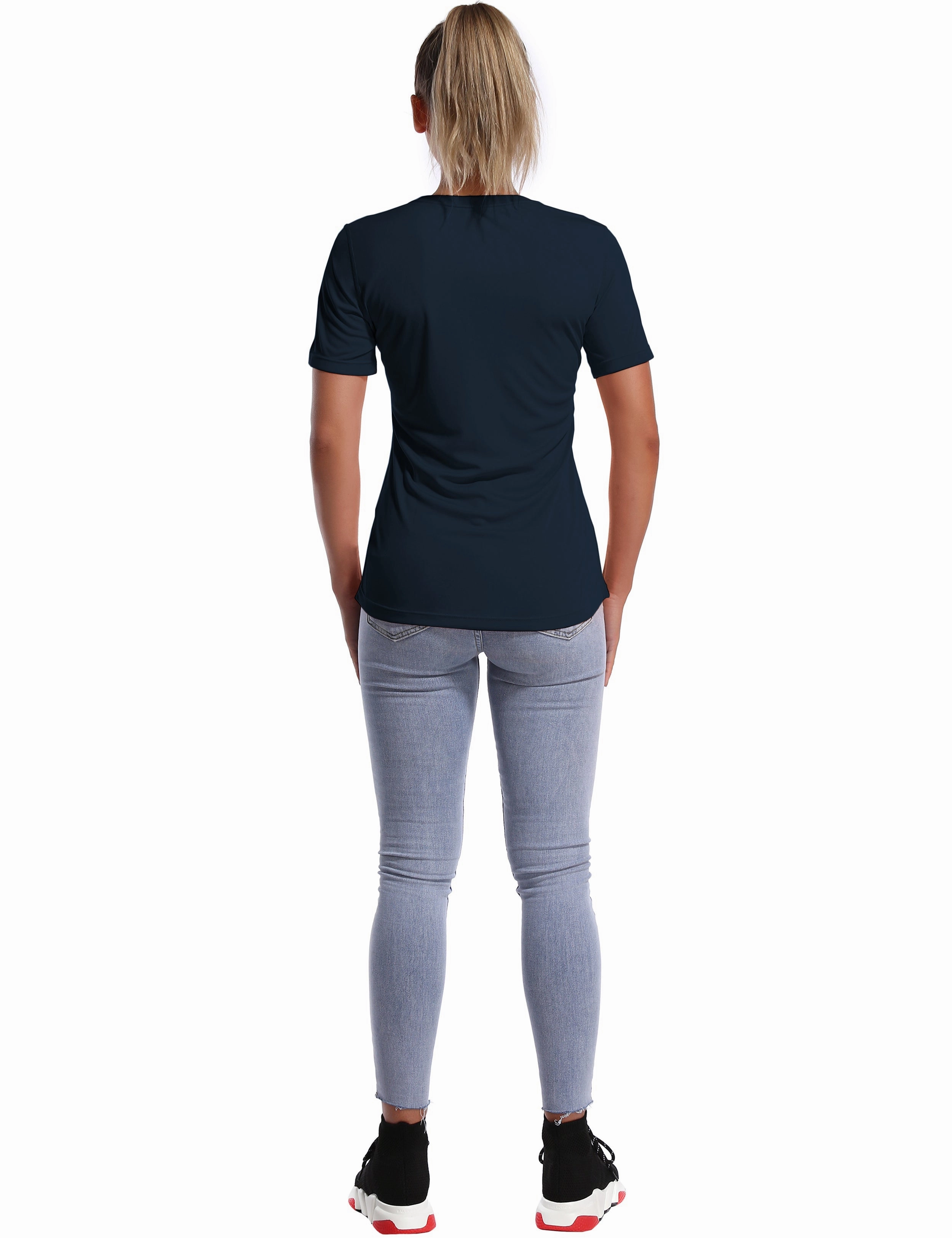 Short Sleeve Athletic Shirts darknavy_Plus Size