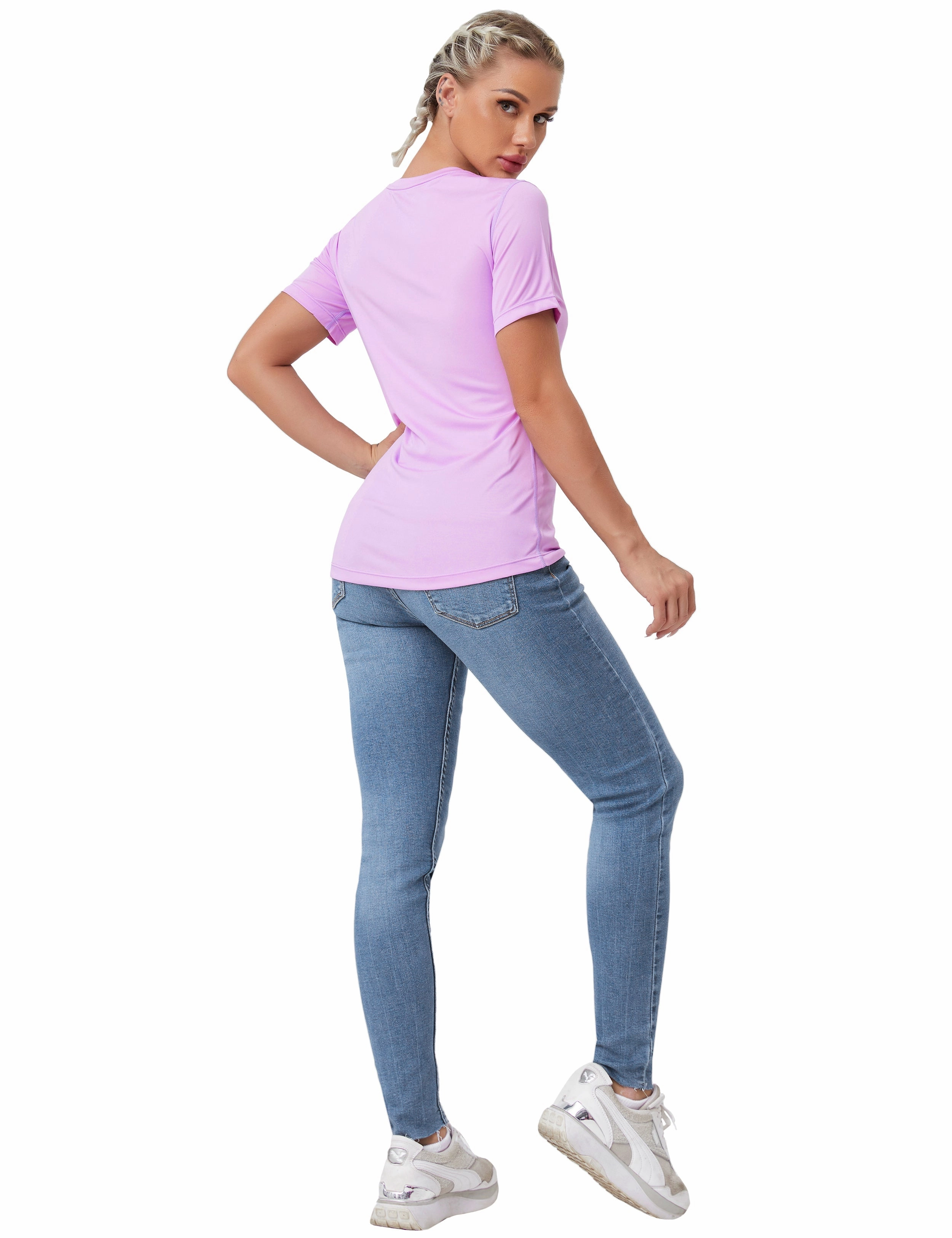 Short Sleeve Athletic Shirts purple_Running