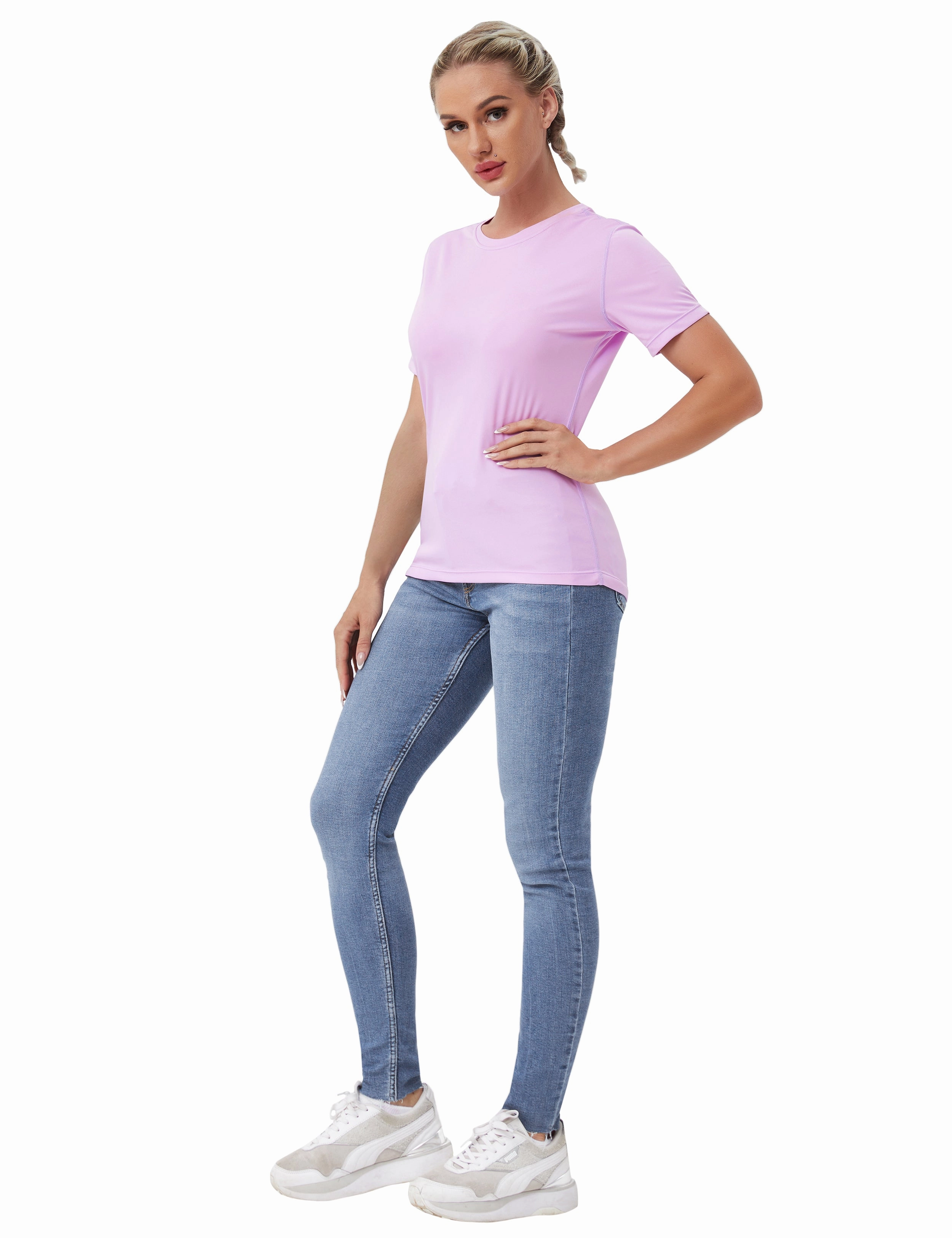 Short Sleeve Athletic Shirts purple_Running