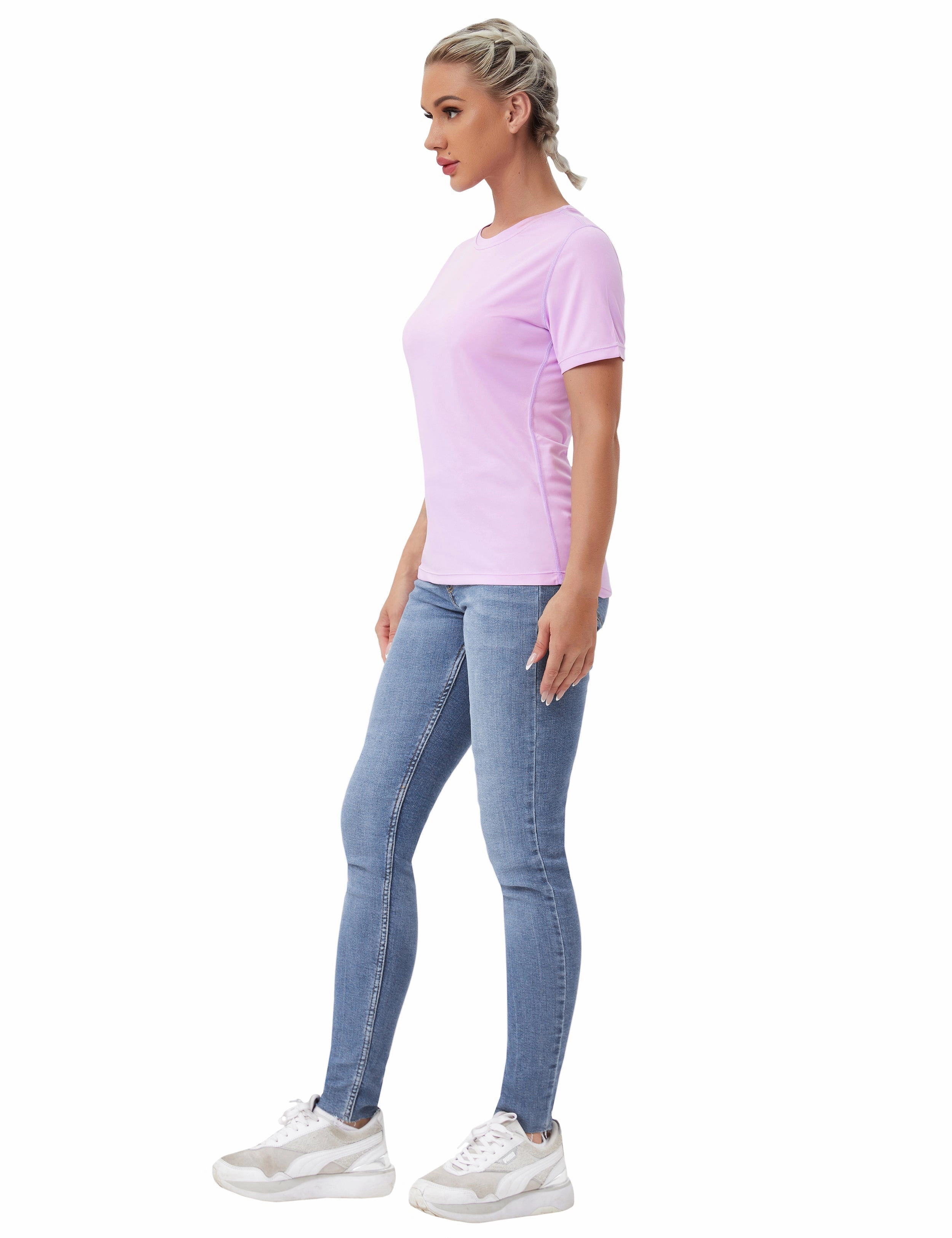 Short Sleeve Athletic Shirts purple_Running