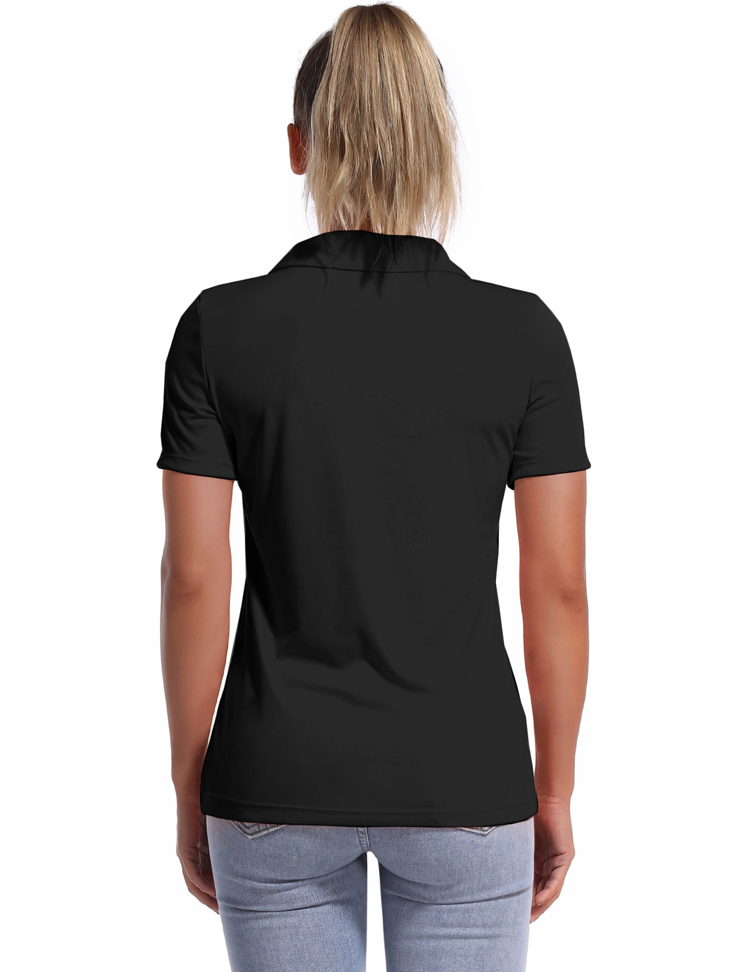 Short Sleeve Slim Fit Polo Shirt black_yogastudio