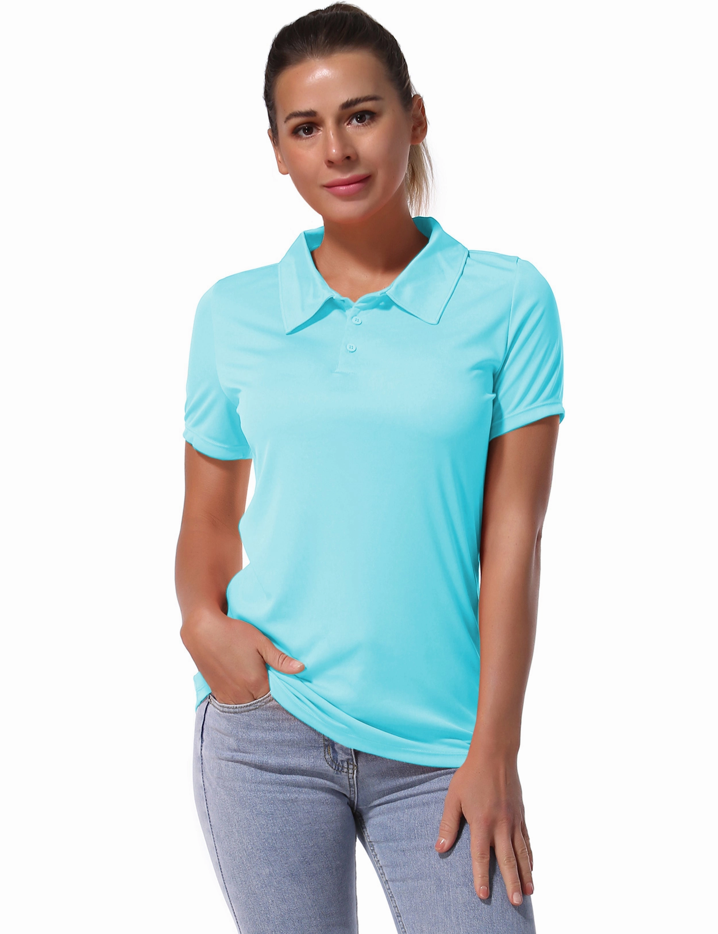 Short Sleeve Slim Fit Polo Shirt blue_Plus Size