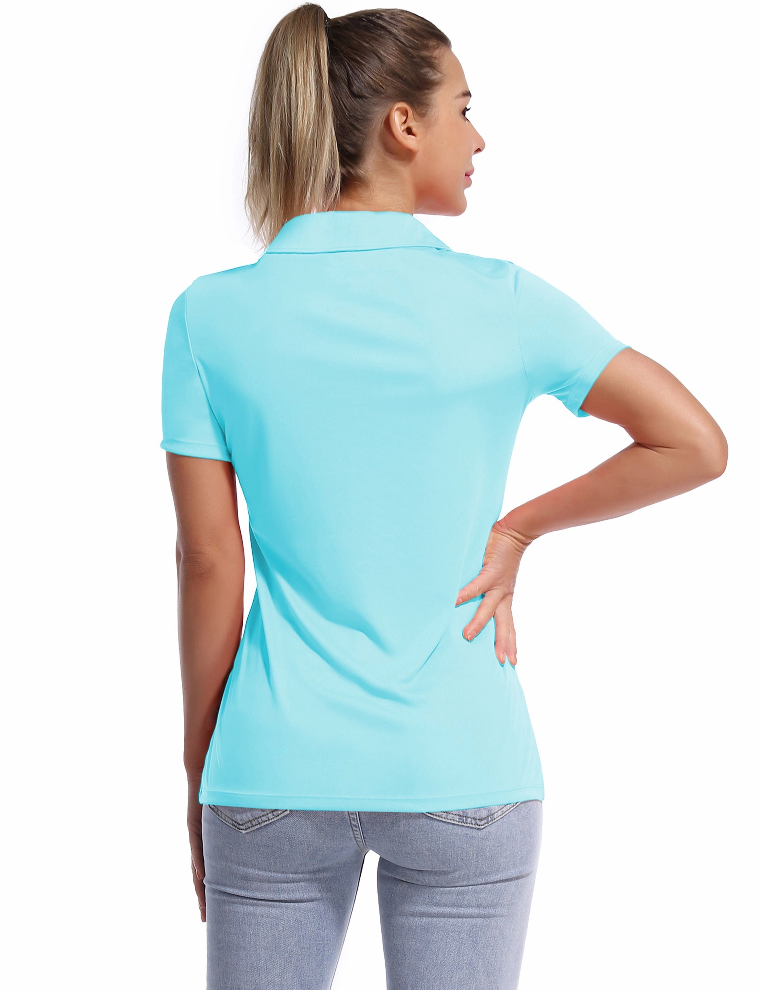 Short Sleeve Slim Fit Polo Shirt blue_Plus Size