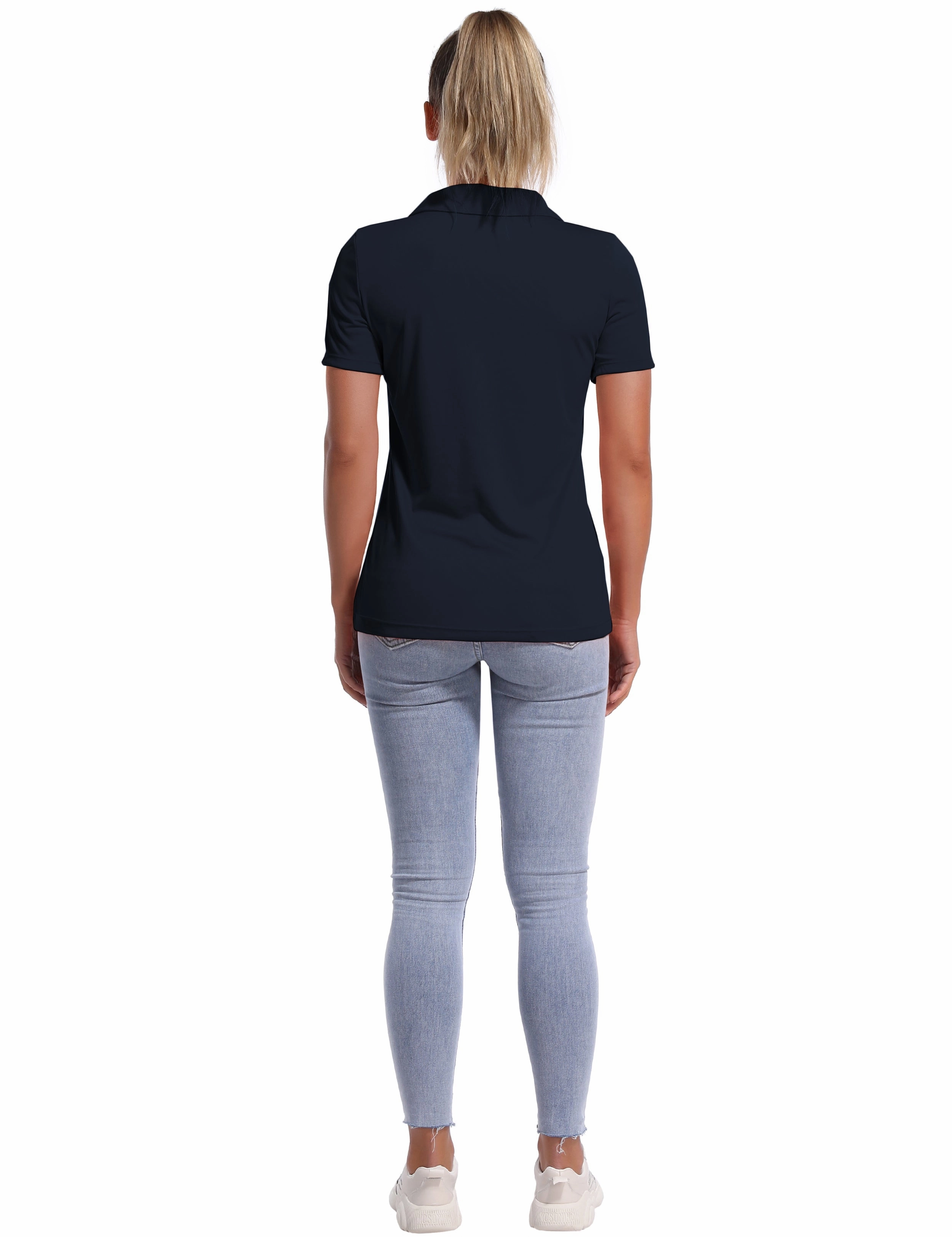 Short Sleeve Slim Fit Polo Shirt darknavy_Pilates
