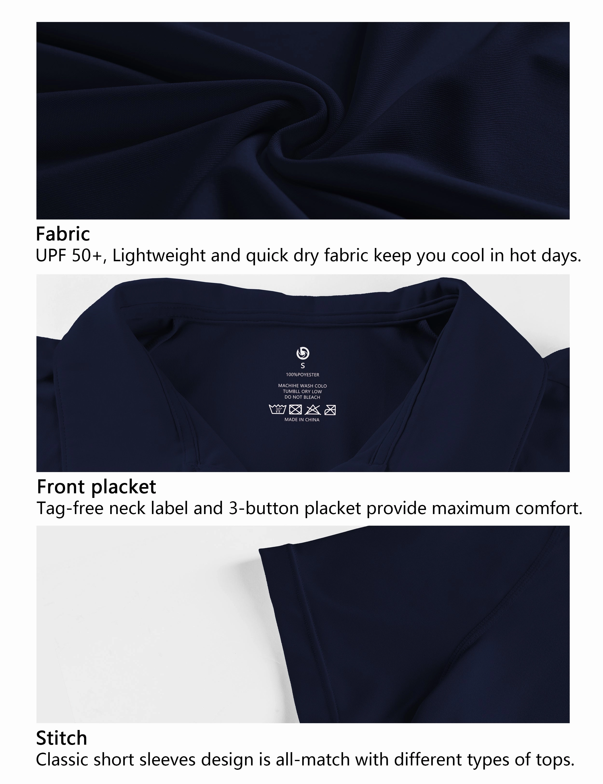 Short Sleeve Slim Fit Polo Shirt darknavy_Pilates