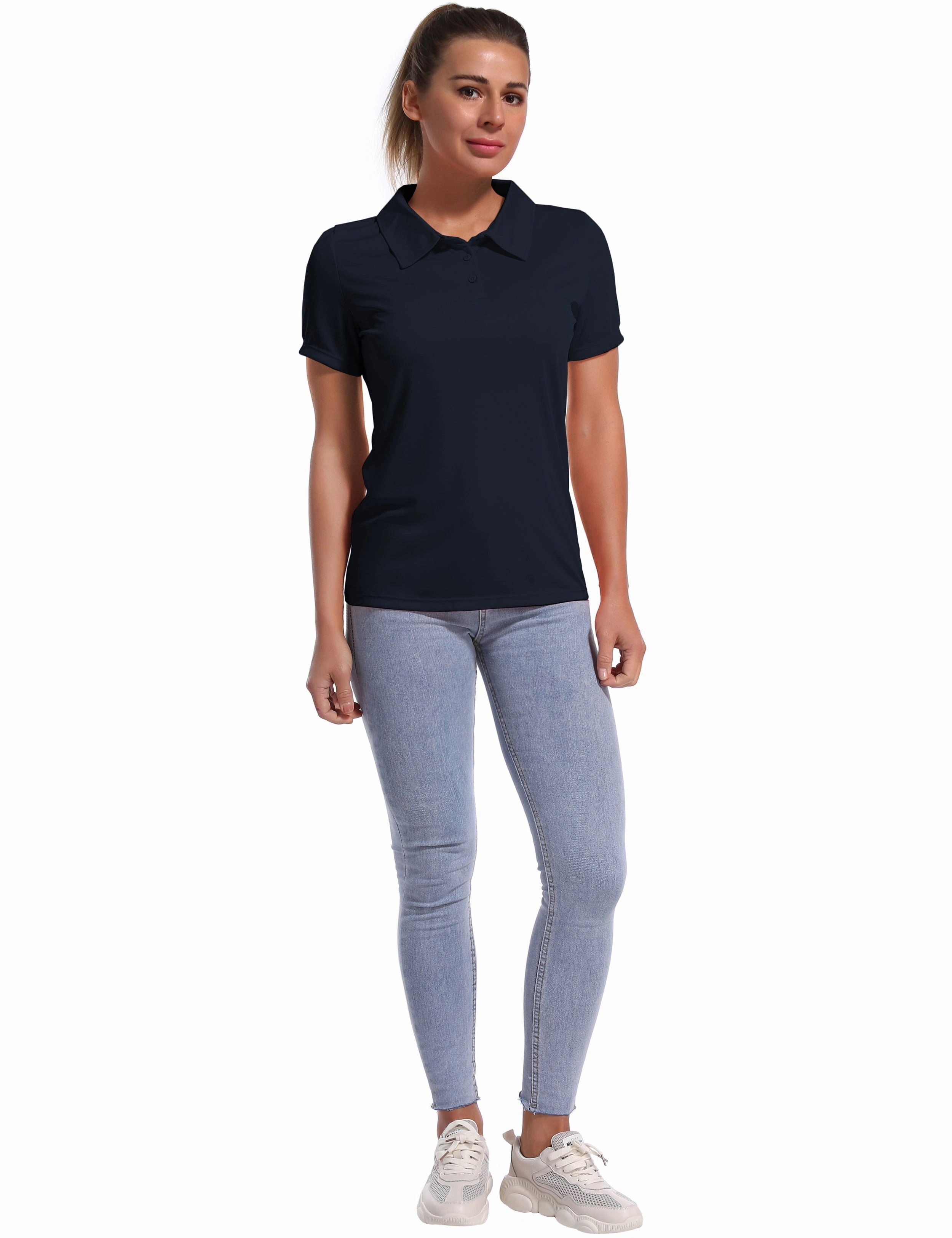 Short Sleeve Slim Fit Polo Shirt darknavy_yoga