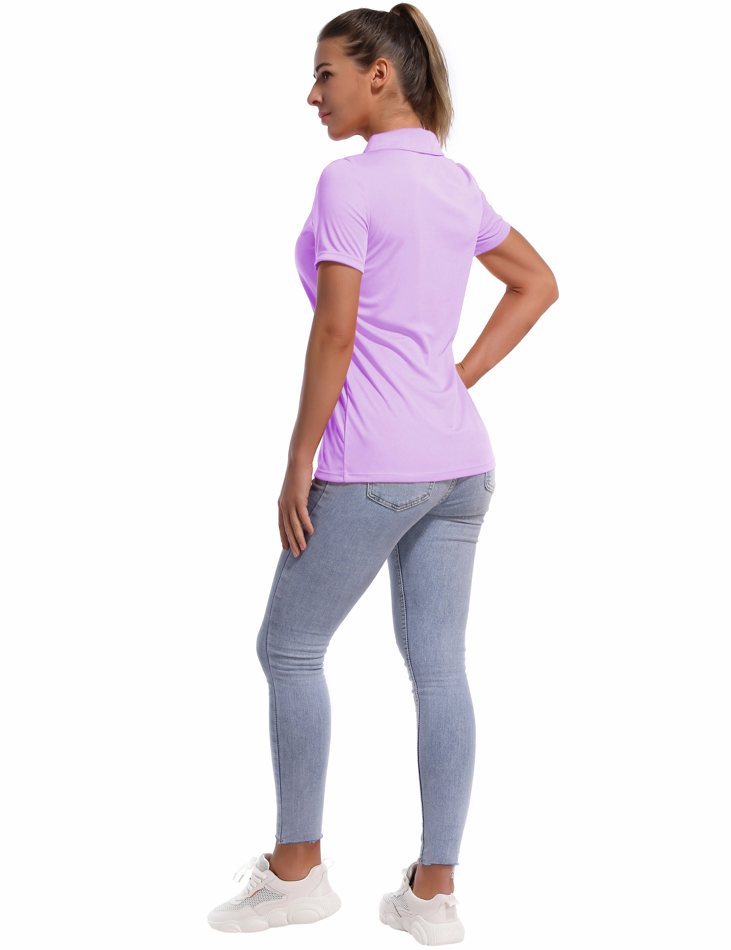 Short Sleeve Slim Fit Polo Shirt purple_Plus Size