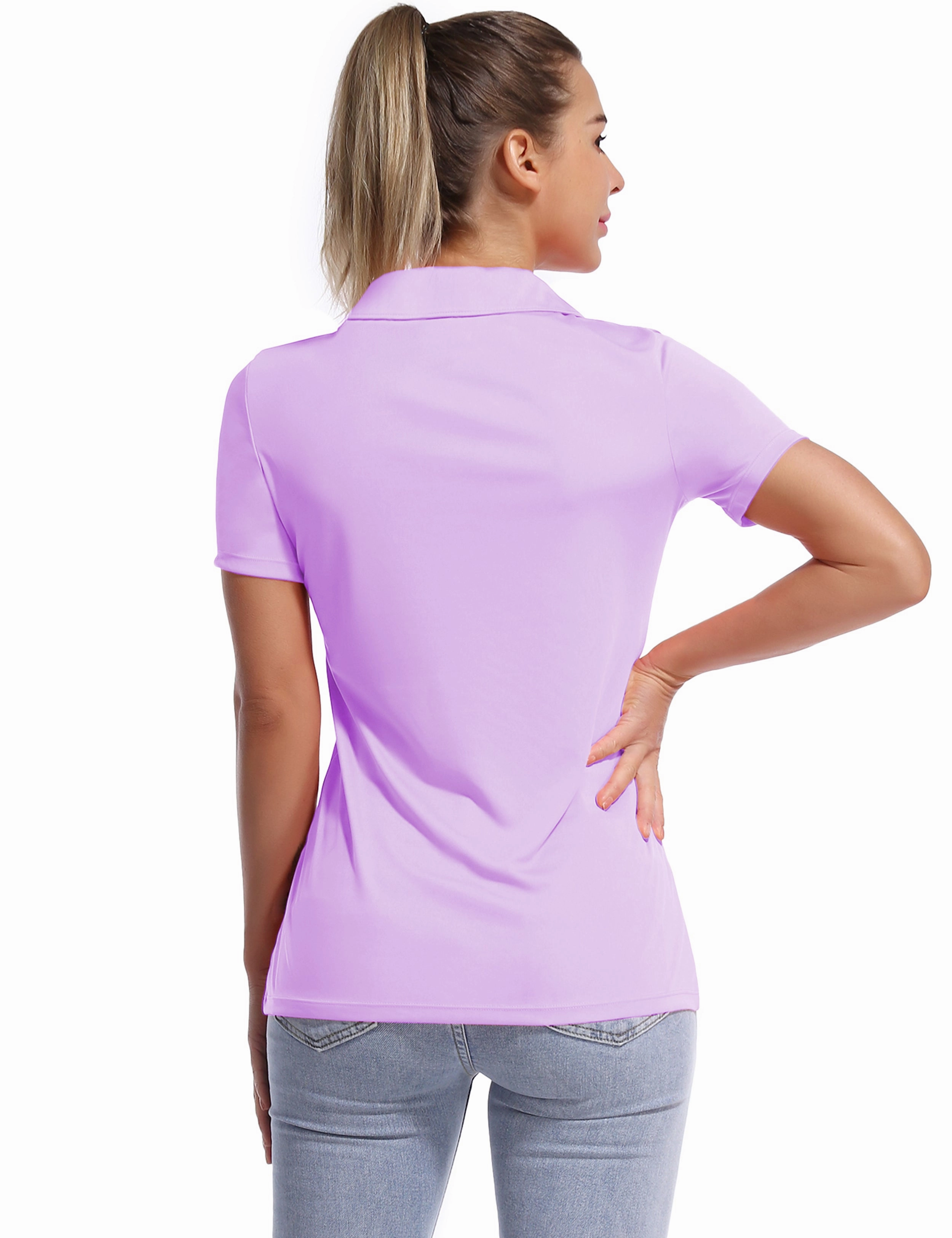 Short Sleeve Slim Fit Polo Shirt purple_Plus Size
