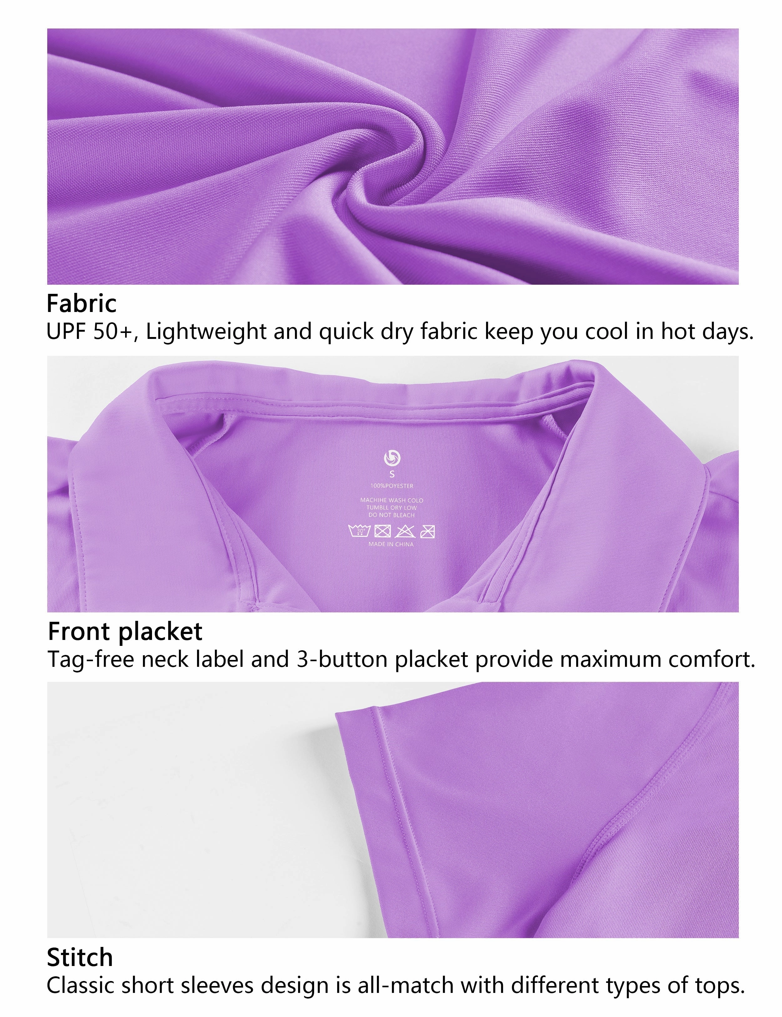 Short Sleeve Slim Fit Polo Shirt purple_Plus Size