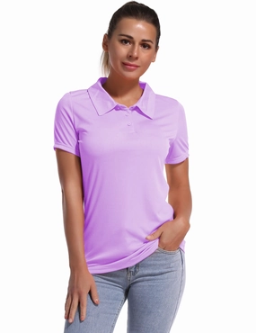 Short Sleeve Slim Fit Polo Shirt purple_yogastudio