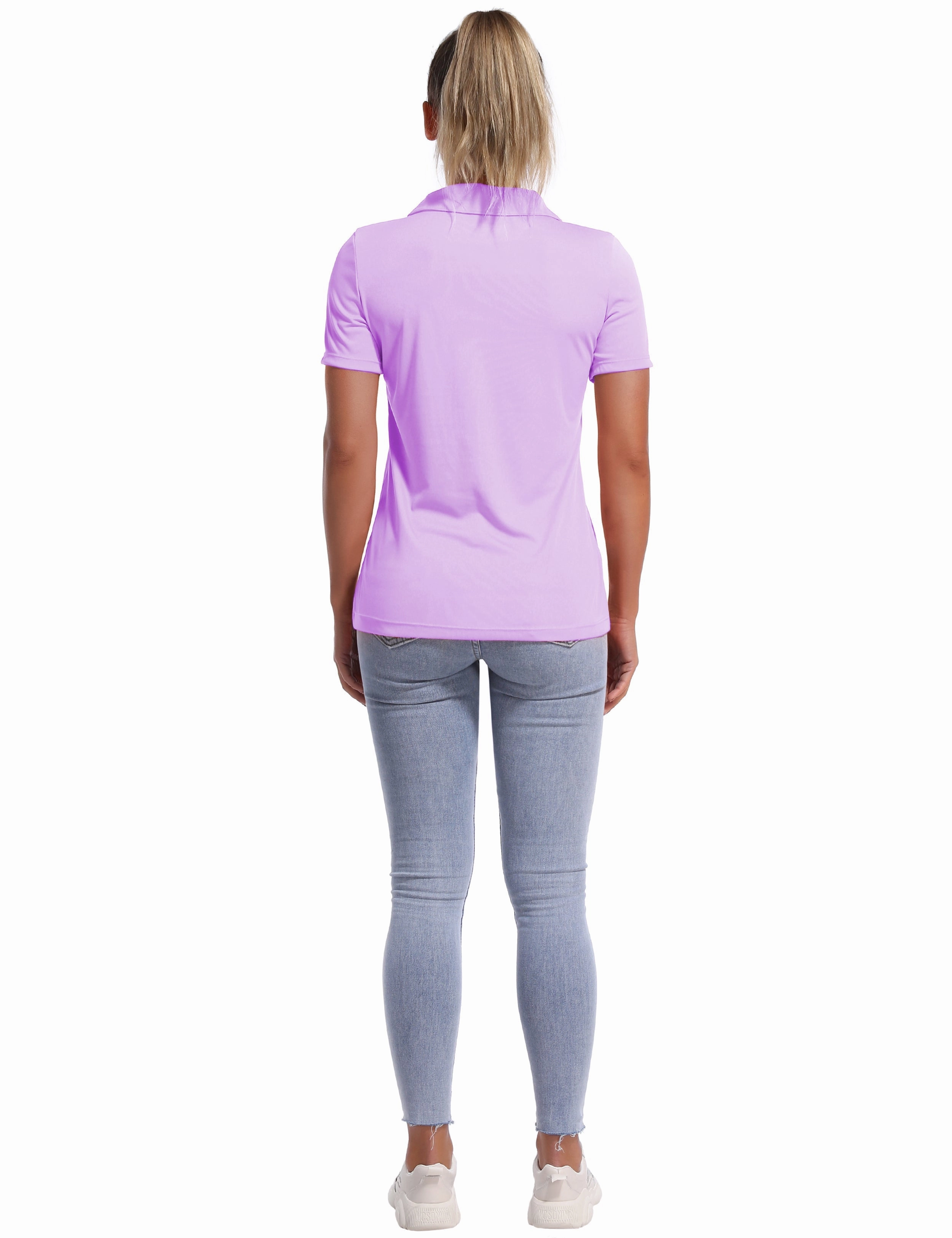 Short Sleeve Slim Fit Polo Shirt purple_yogastudio