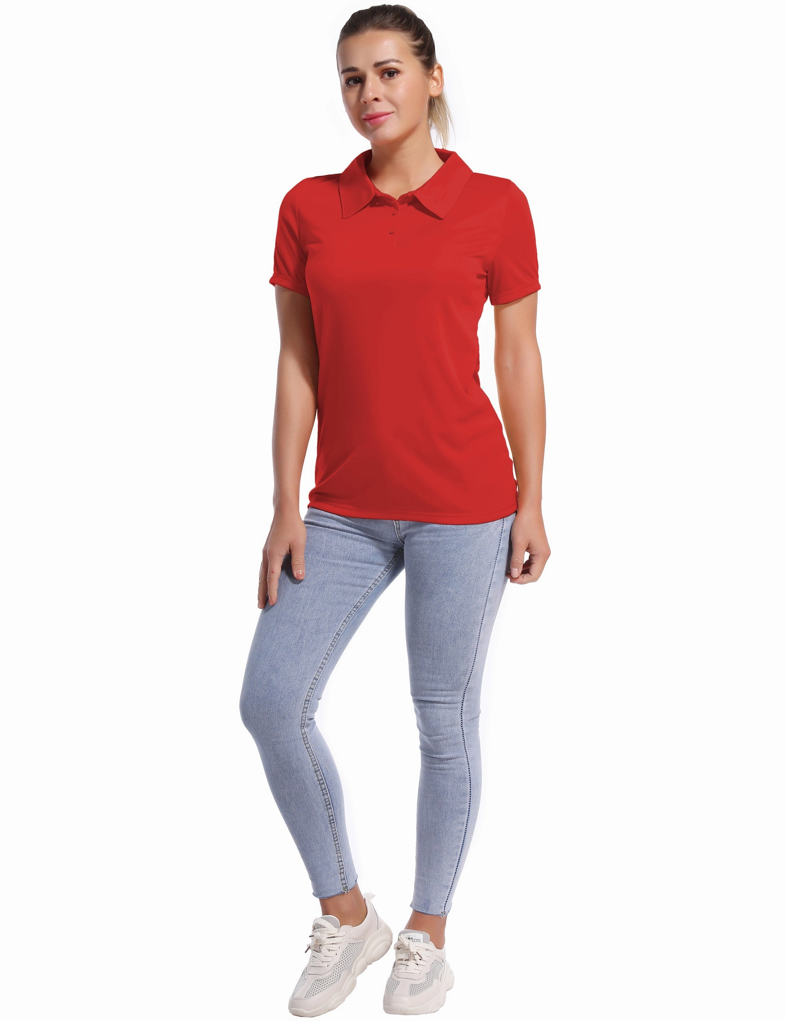 Short Sleeve Slim Fit Polo Shirt red_Running