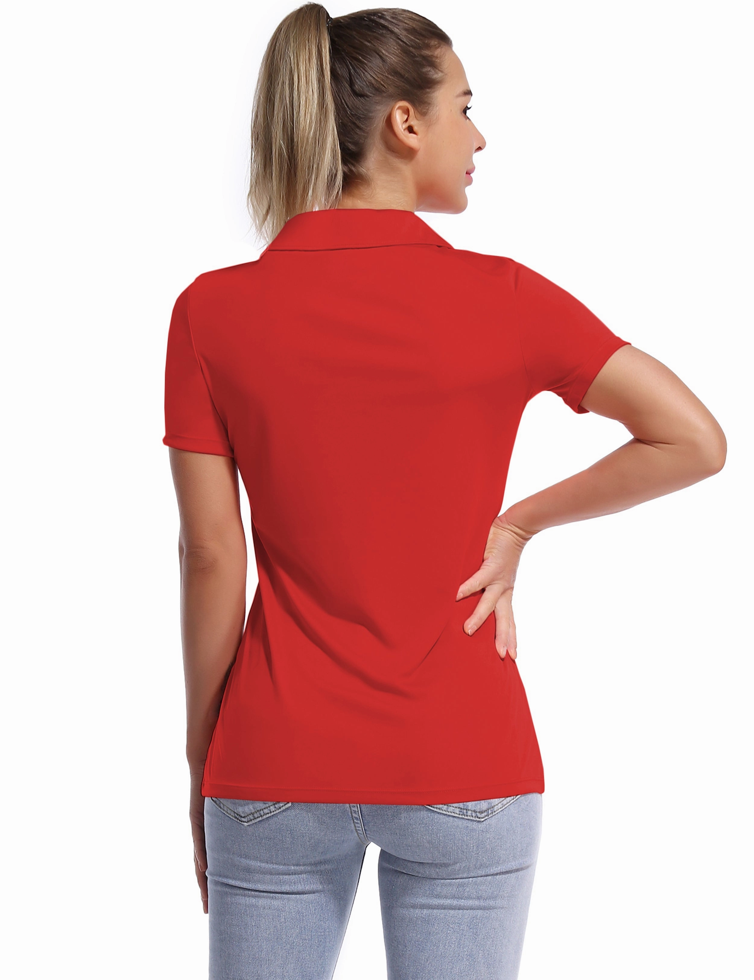 Short Sleeve Slim Fit Polo Shirt red_Running