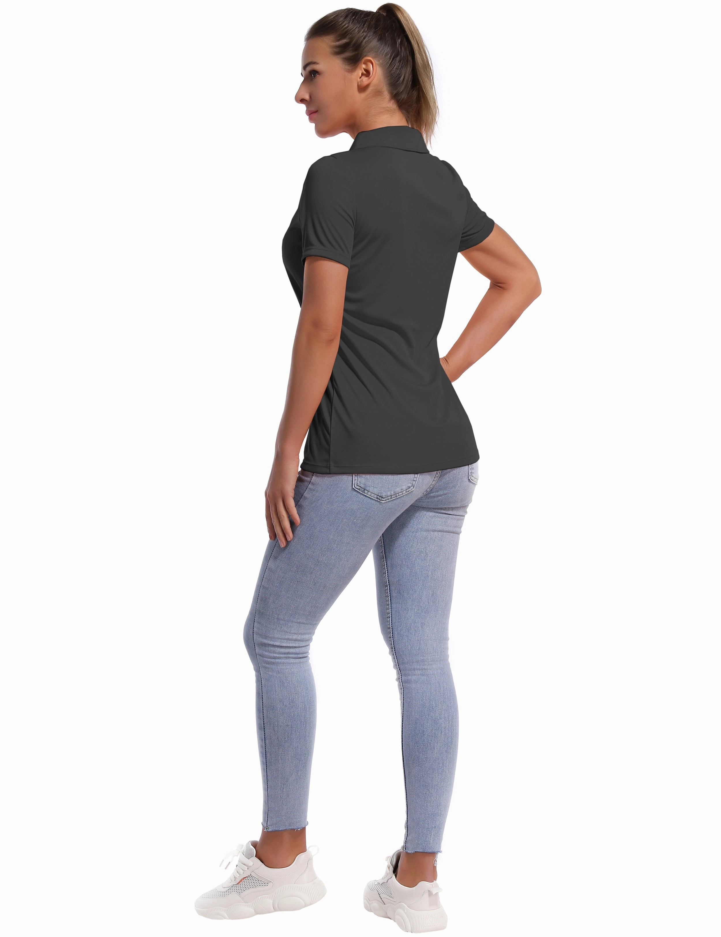 Short Sleeve Slim Fit Polo Shirt shadowcharcoal_Plus Size