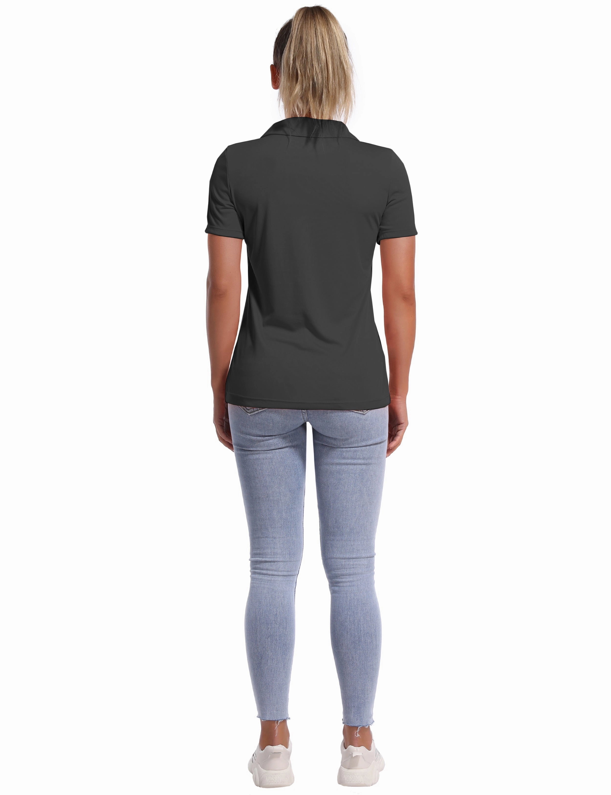 Short Sleeve Slim Fit Polo Shirt shadowcharcoal_Plus Size