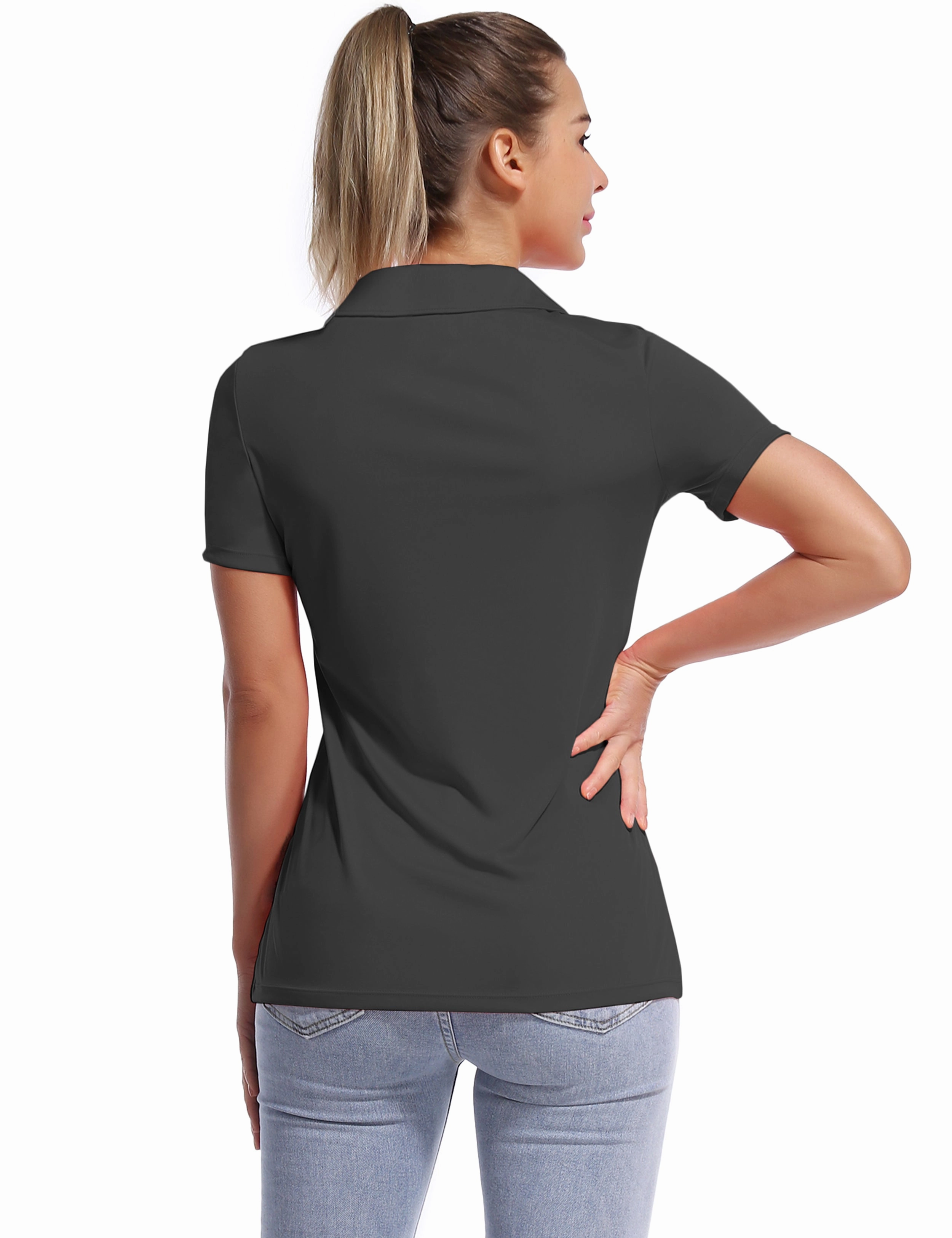 Short Sleeve Slim Fit Polo Shirt shadowcharcoal_Plus Size