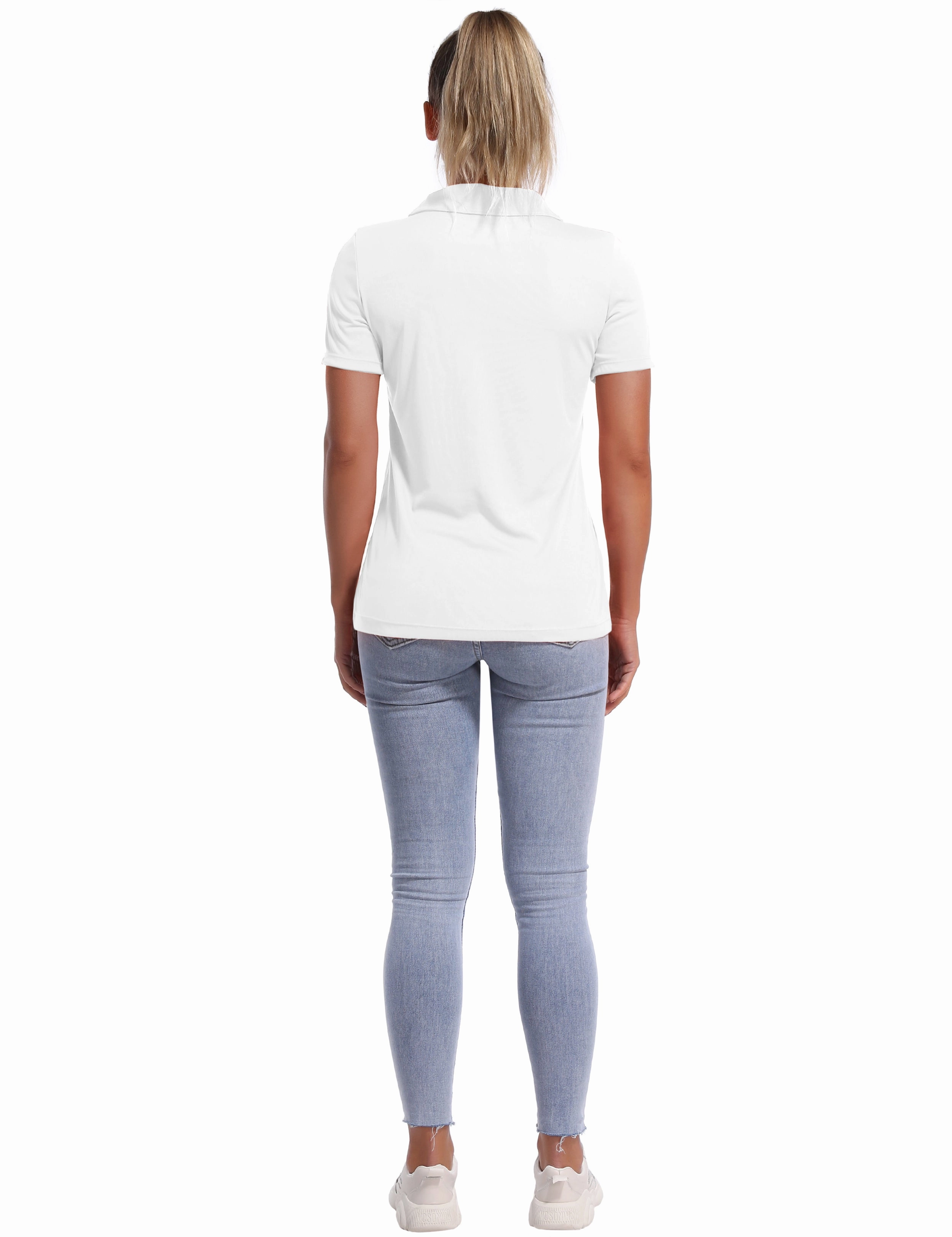 Short Sleeve Slim Fit Polo Shirt white_Plus Size