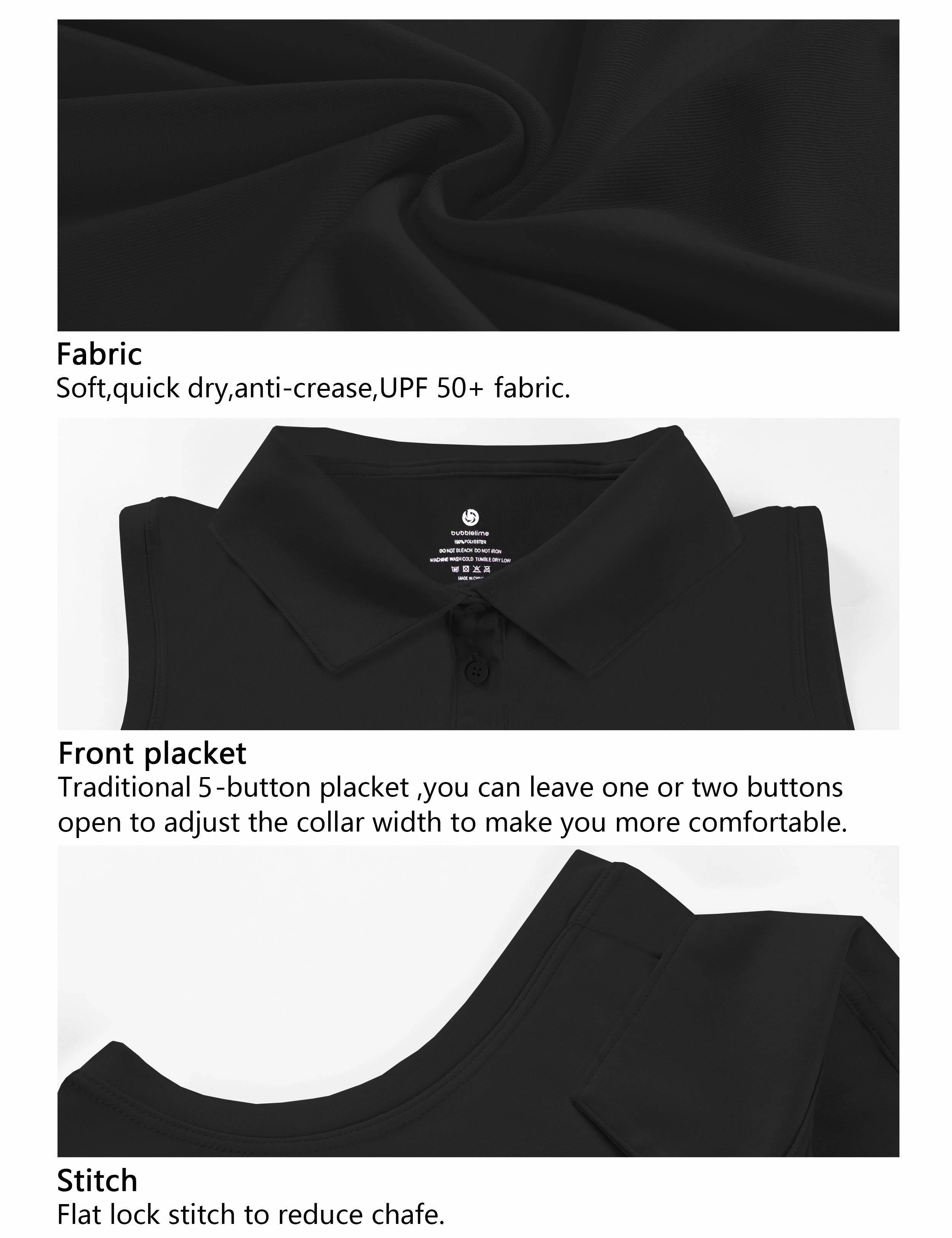 Sleeveless Slim Fit Polo Shirt black_Jogging