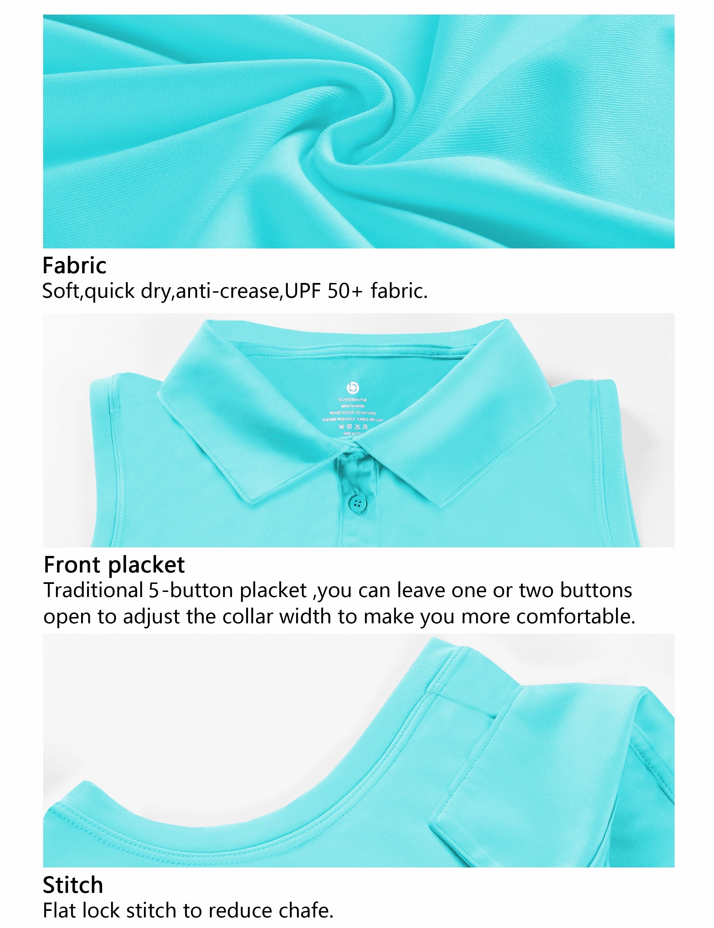 Sleeveless Slim Fit Polo Shirt blue_Tall Size