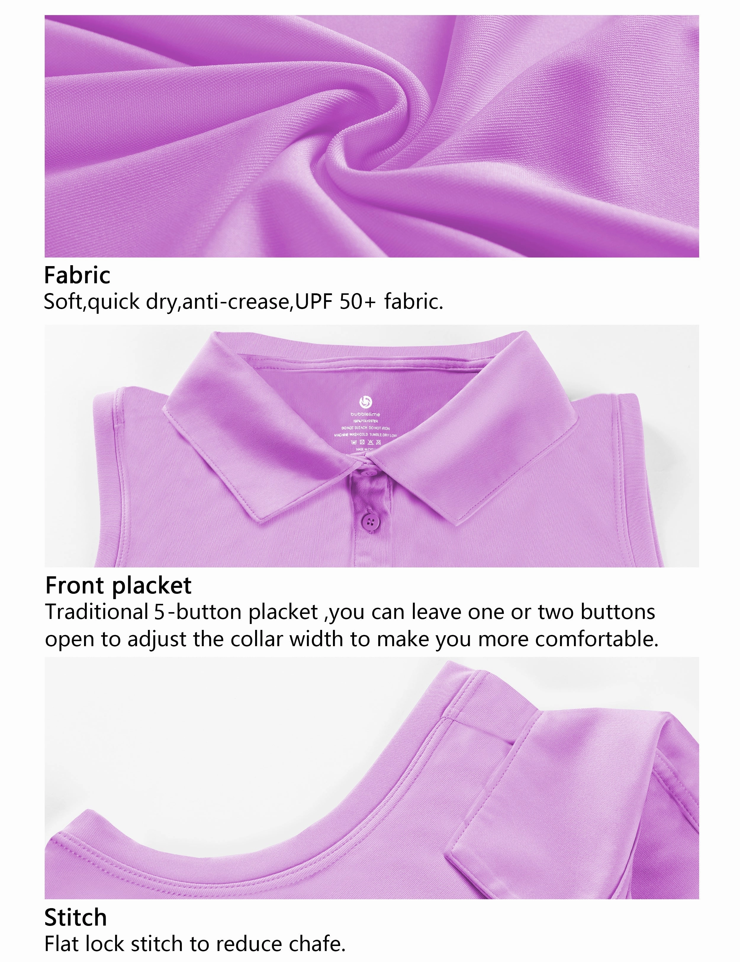 Sleeveless Slim Fit Polo Shirt purple_yoga