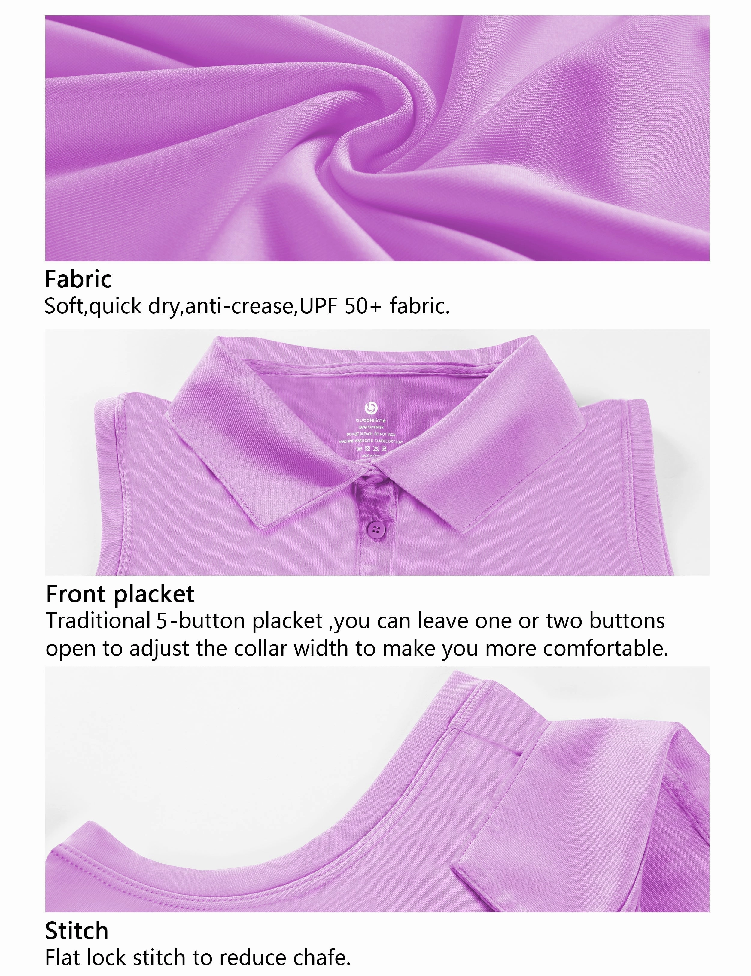 Sleeveless Slim Fit Polo Shirt purple_yogastudio