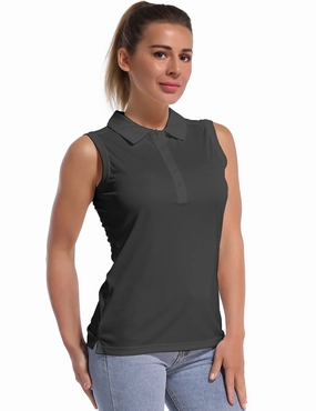 Sleeveless Slim Fit Polo Shirt shadowcharcoal_Tall Size