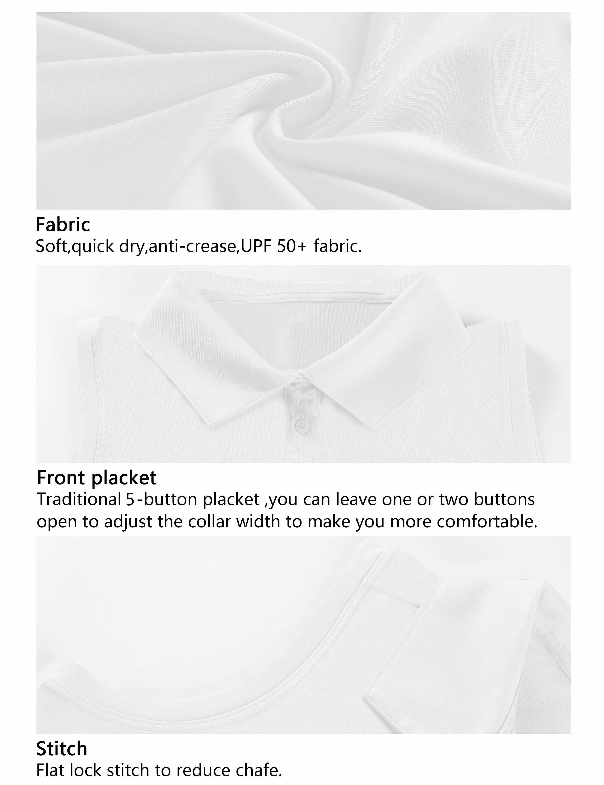 Sleeveless Slim Fit Polo Shirt white_Gym