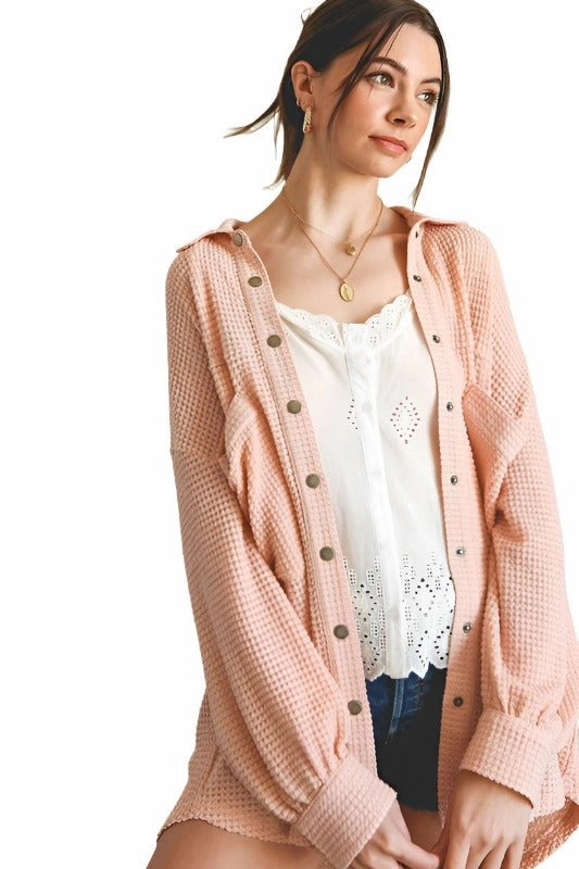 Soft Thermal Knit Shacket Top